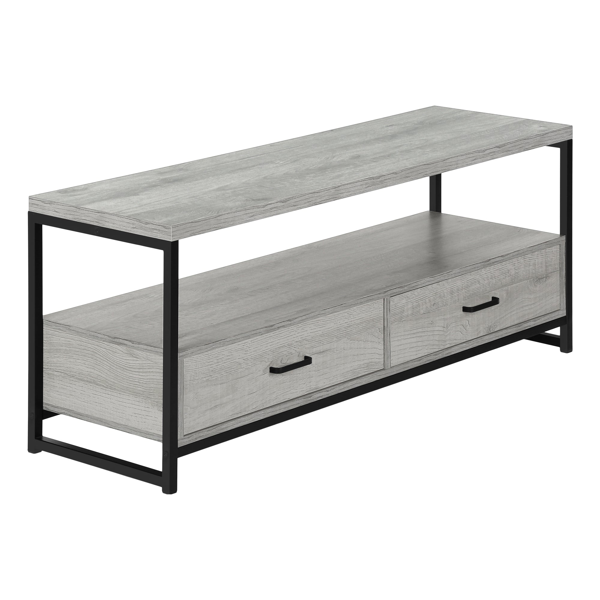 Tv Stand - 48L / Grey / Black Metal
