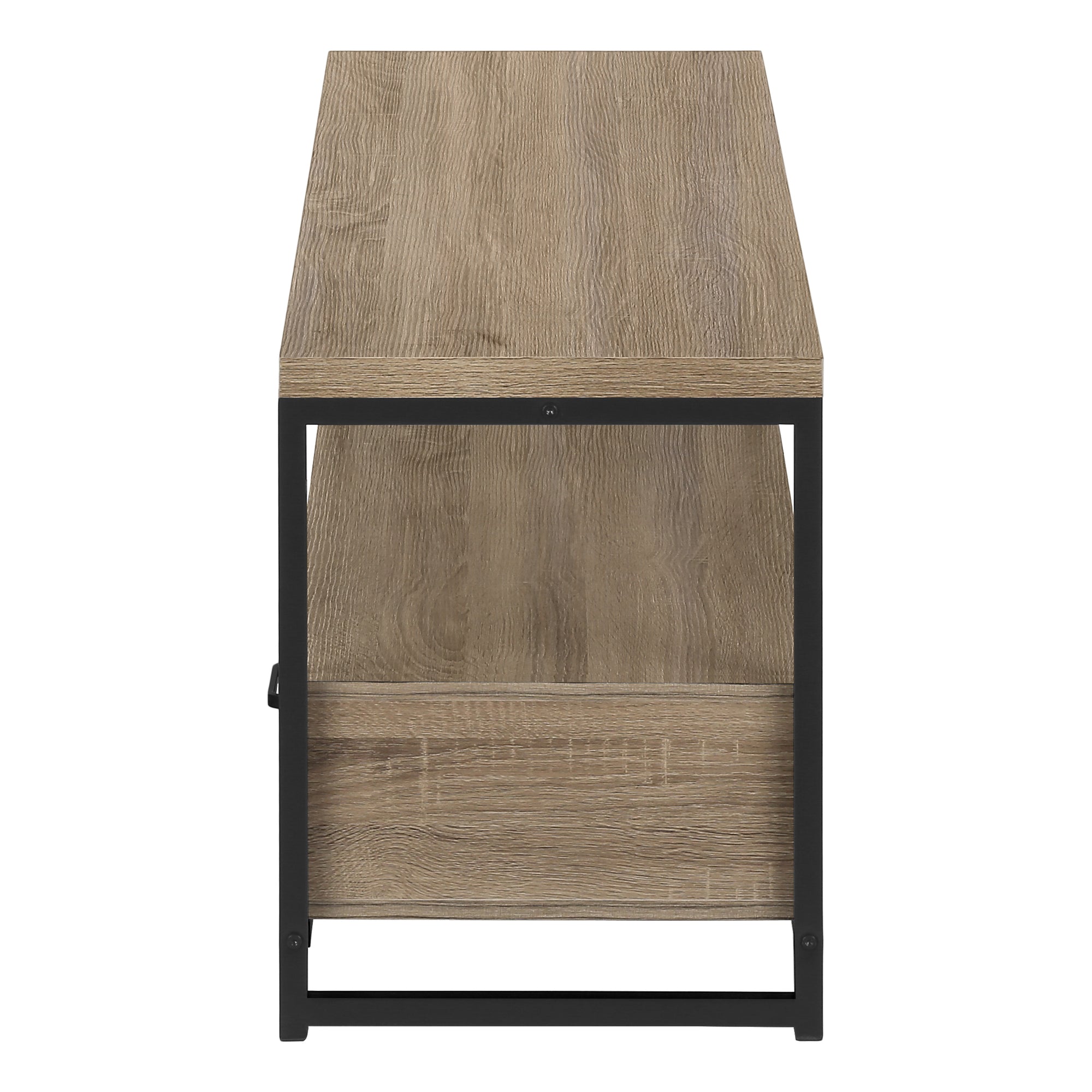 Tv Stand - 48L / Dark Taupe / Black Metal