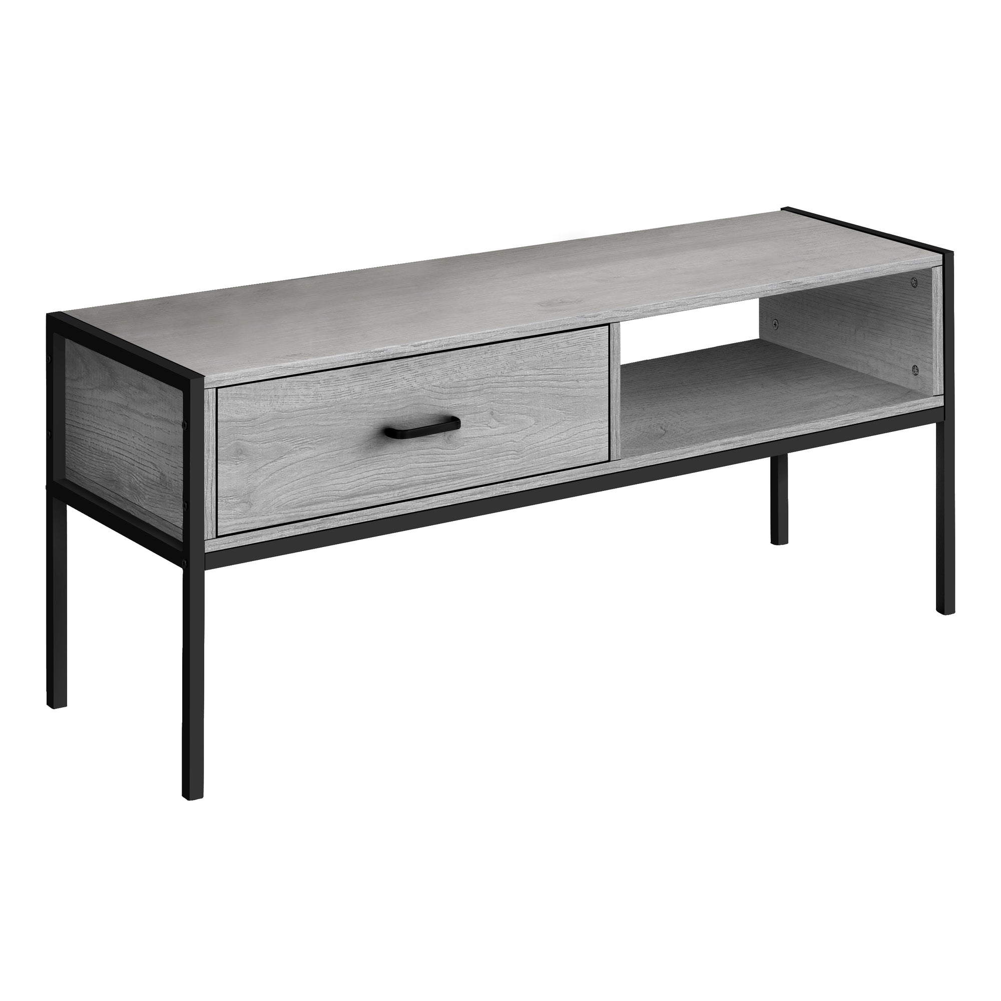 Tv Stand - 48L / Grey / Black Metal