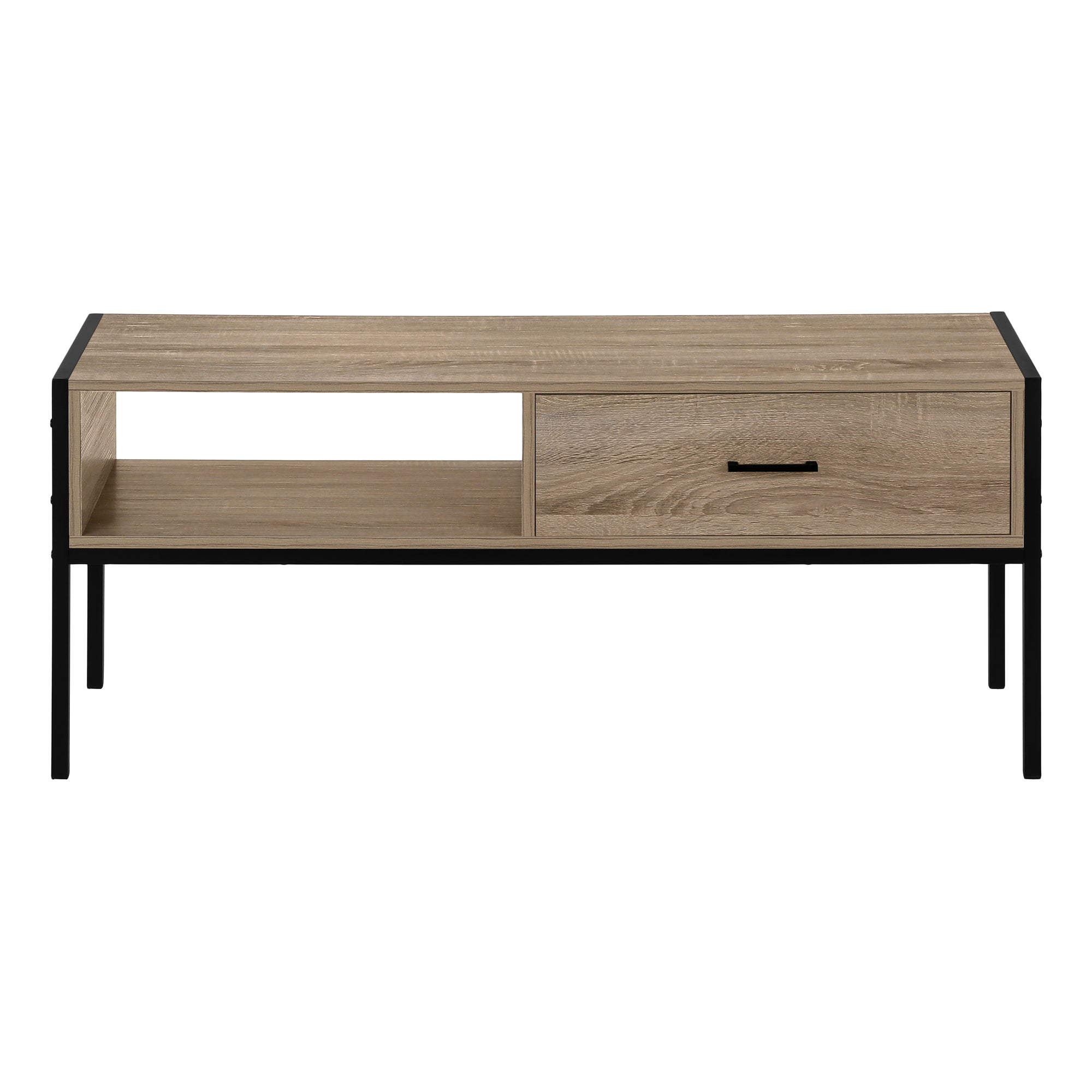 Tv Stand - 48L / Dark Taupe / Black Metal