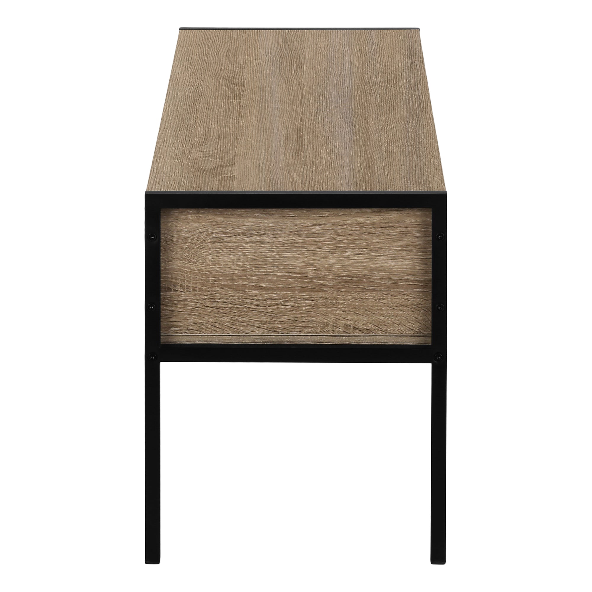 Tv Stand - 48L / Dark Taupe / Black Metal