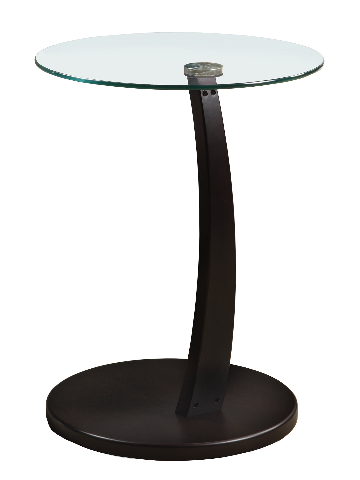 Accent Table - Espresso Bentwood With Tempered Glass