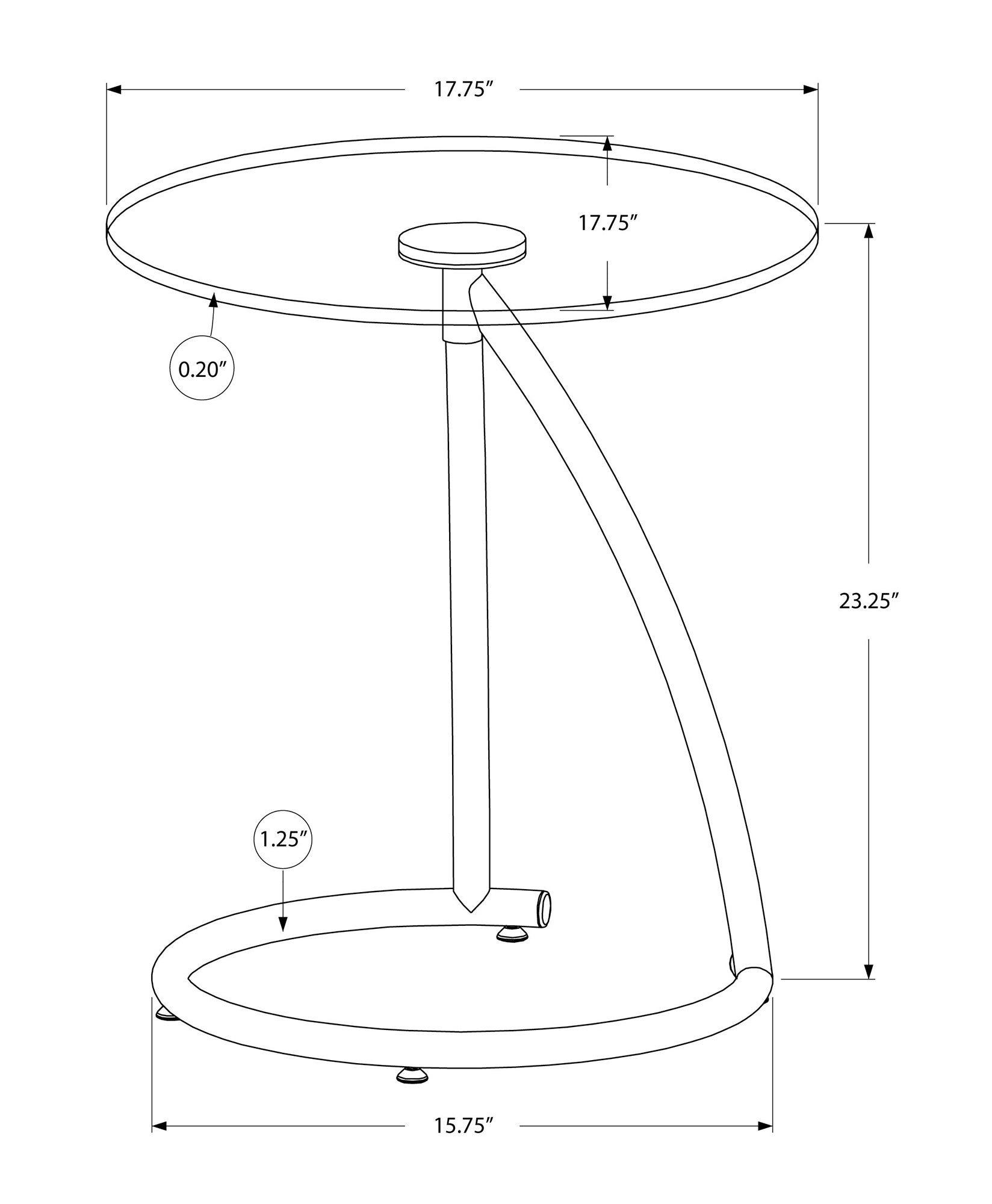 Accent Table - Chrome Metal With Frosted Tempered Glass