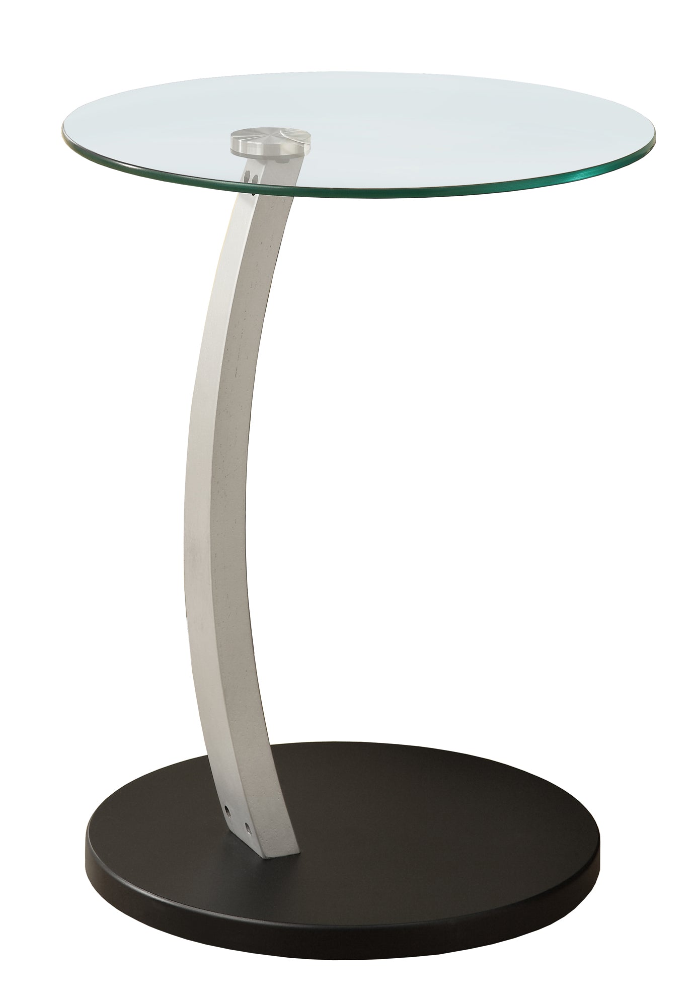 Accent Table - Black / Silver Bentwood W/ Tempered Glass