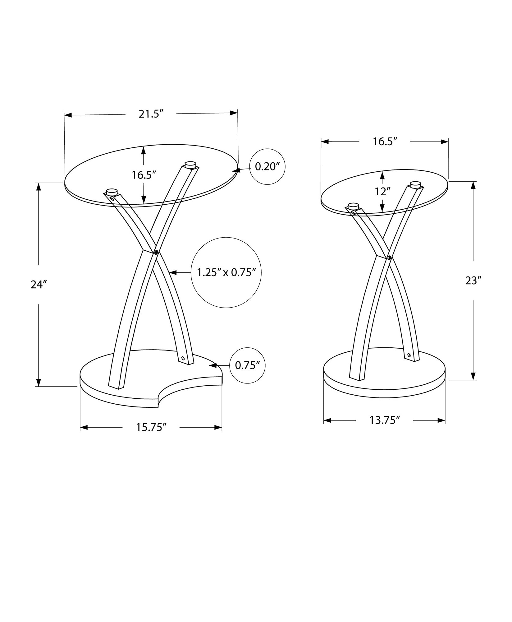 Nesting Table - 2Pcs Set / Espresso Bentwood