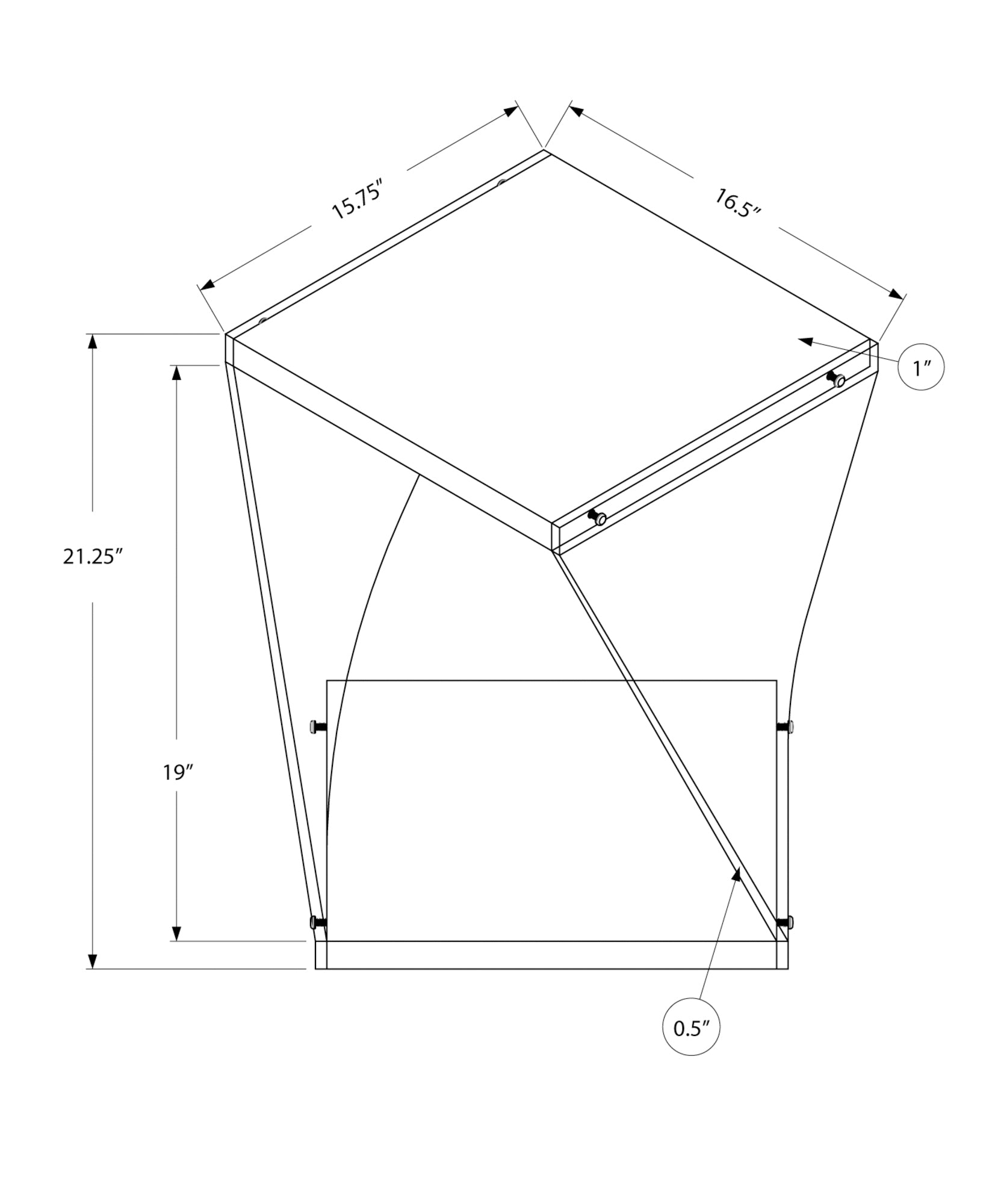 Accent Table - 22H / Glossy White / Clear Acrylic