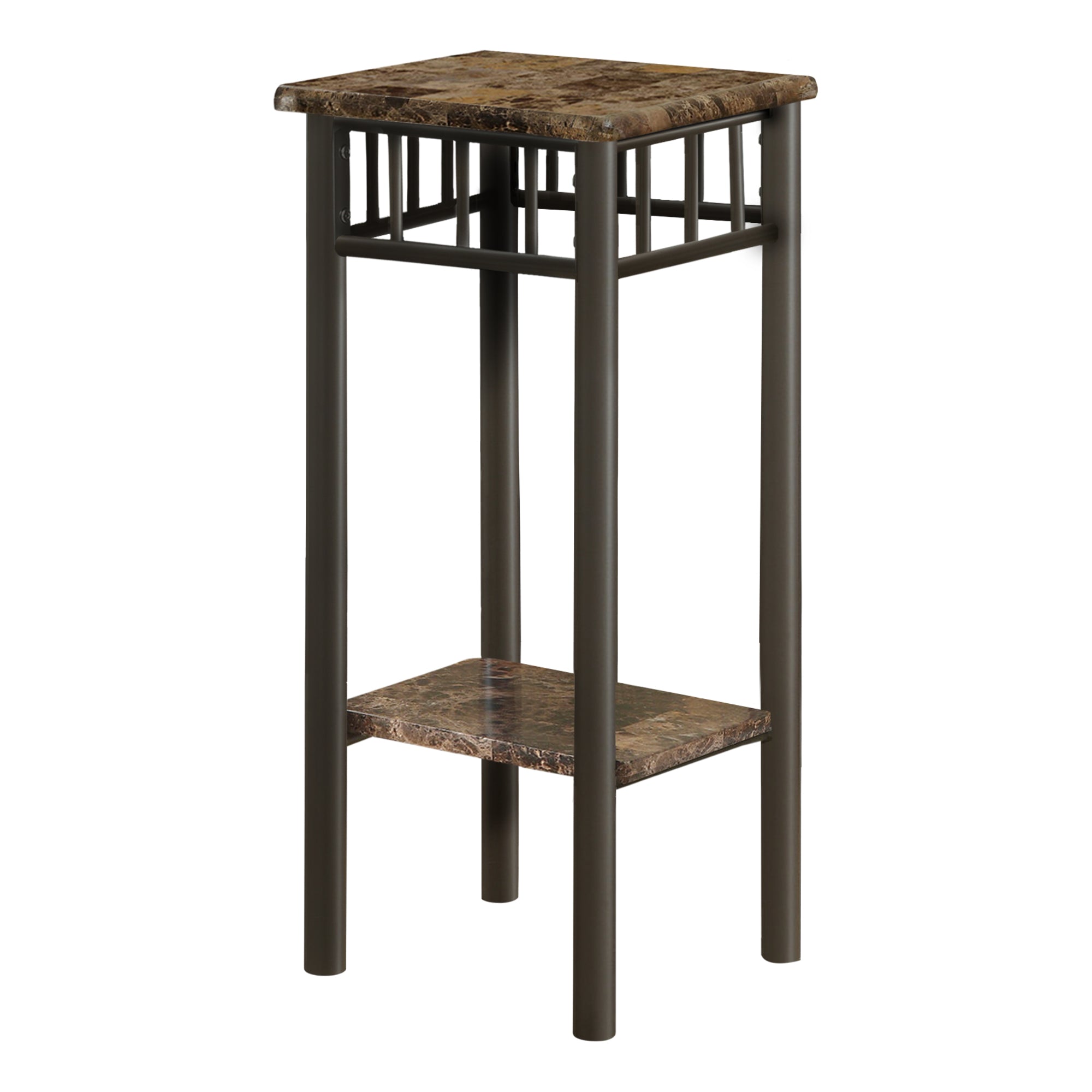 Accent Table - Espresso Marble / Bronze Metal