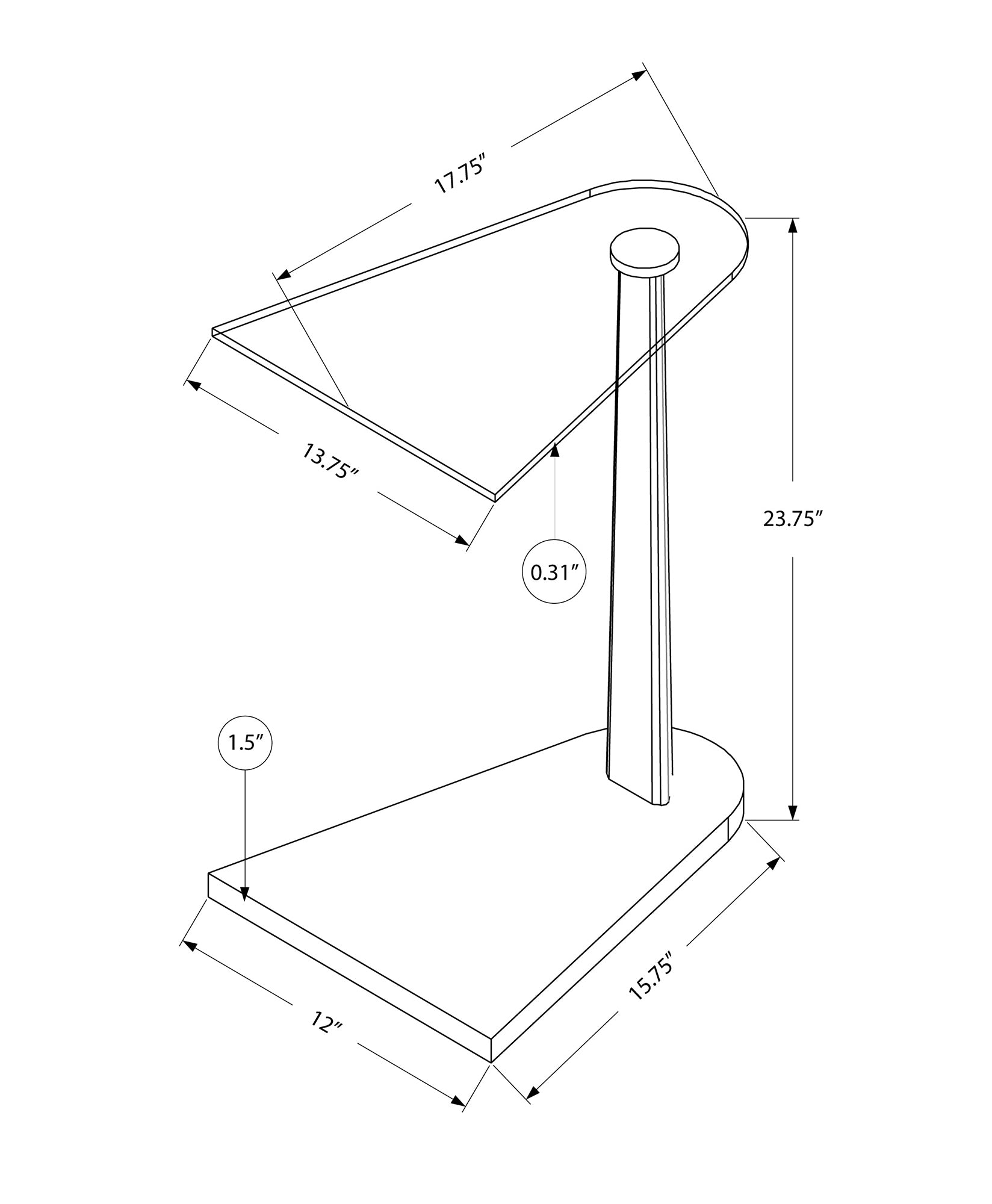 Accent Table - Glossy Black / Silver With Tempered Glass