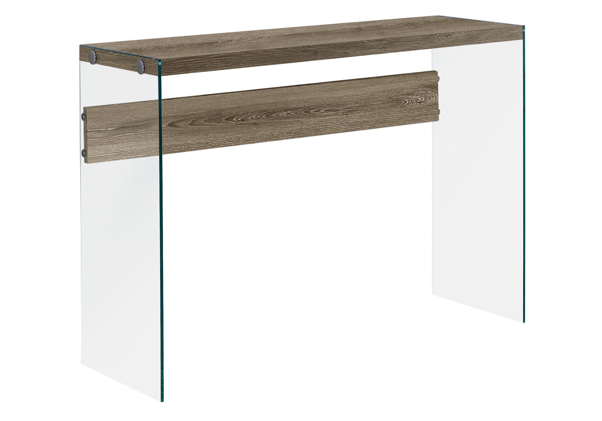 Accent Table - 44L / Dark Taupe / Tempered Glass