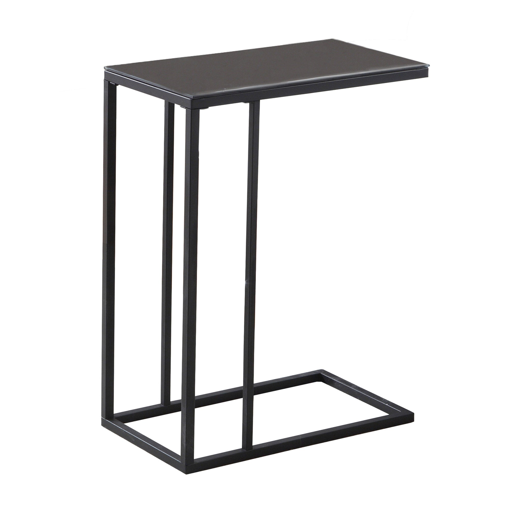 Accent Table - Black Metal / Black Tempered Glass