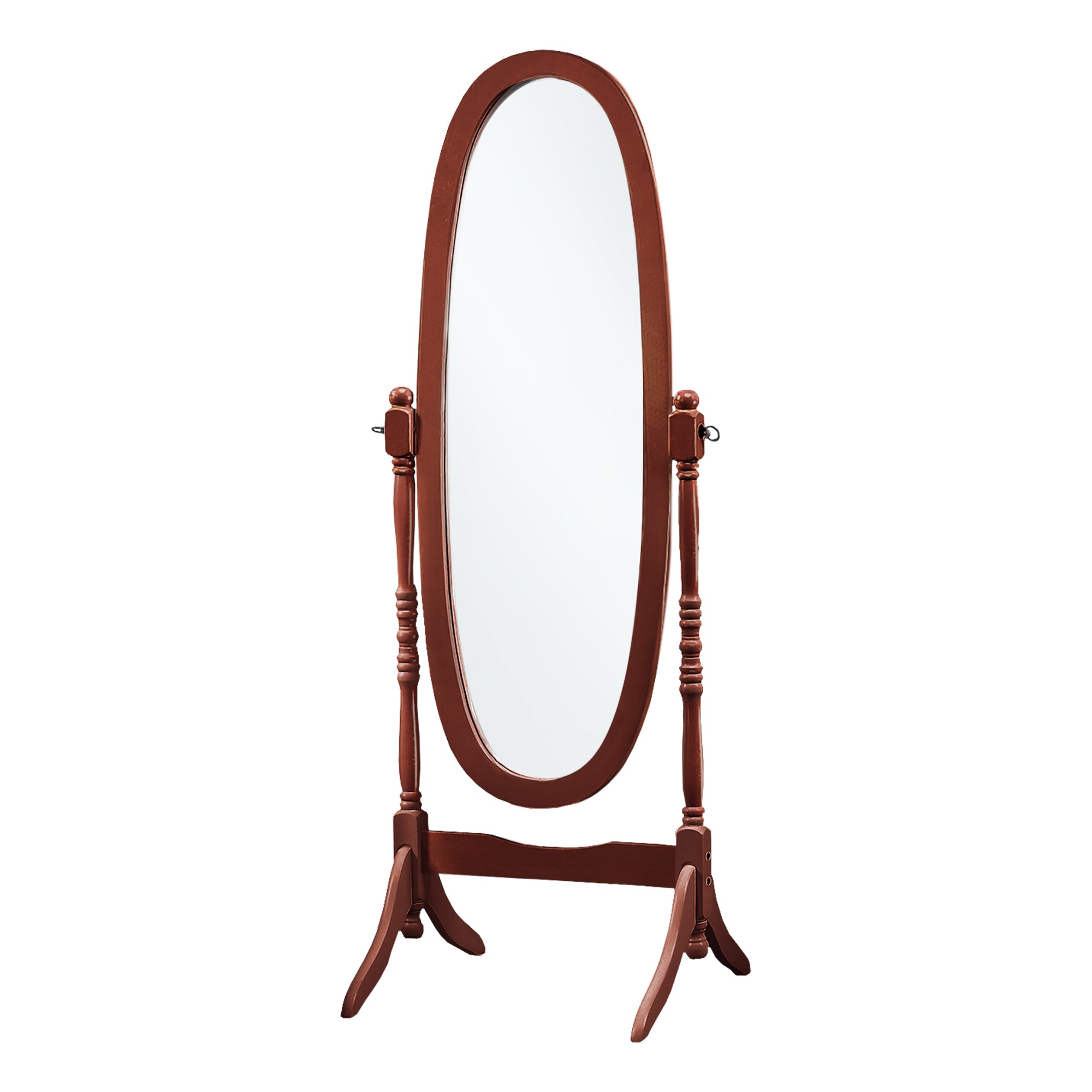 Mirror - 59H / Walnut Oval Wood Frame