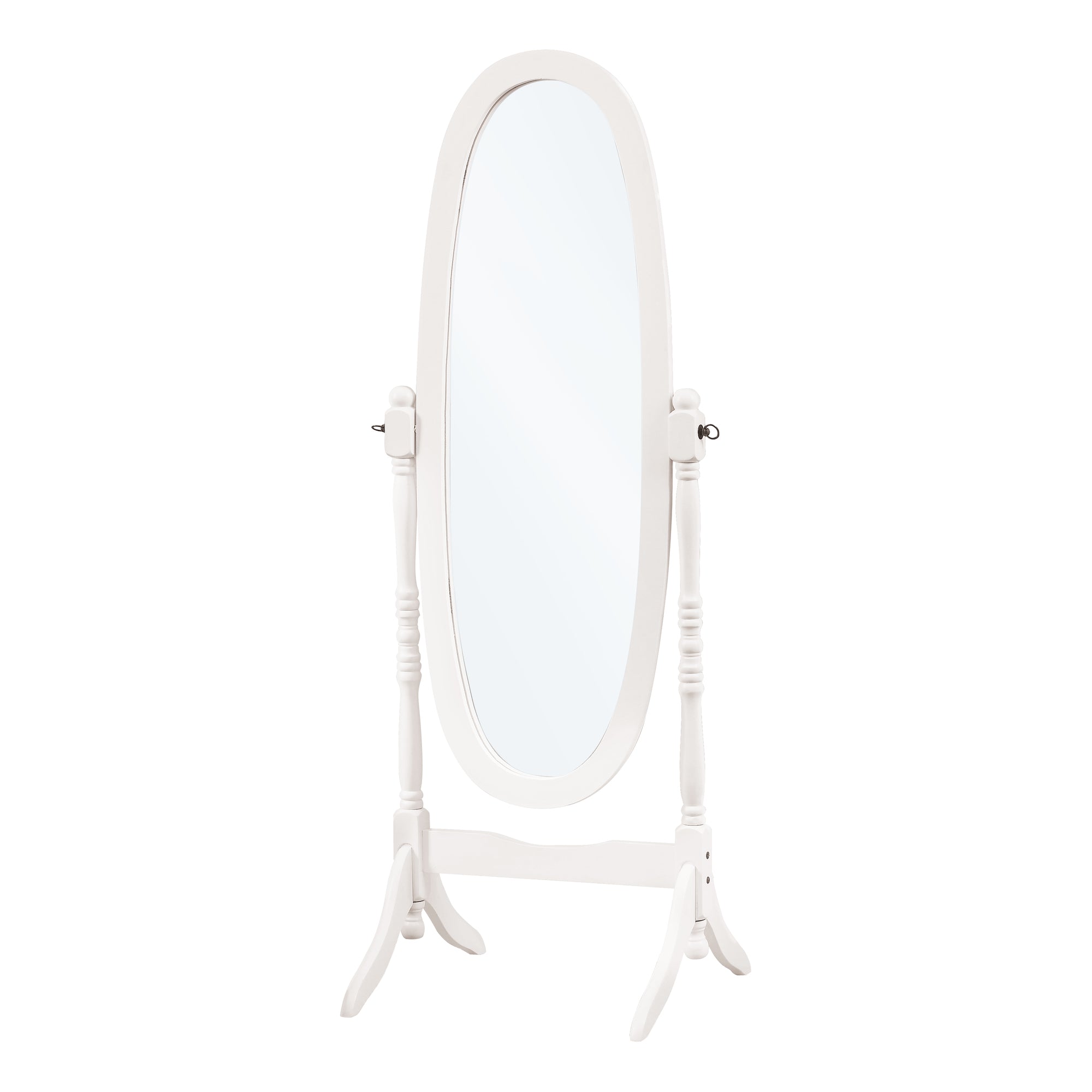 Mirror - 59H / Antique White Oval Wood Frame