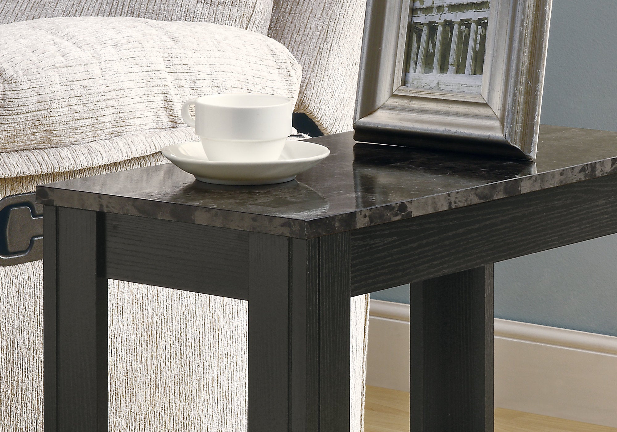 Accent Table - Black / Grey Marble