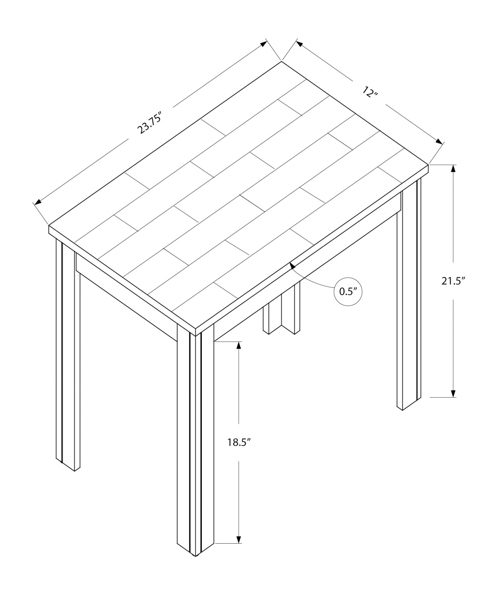 Accent Table - Black / Grey Marble