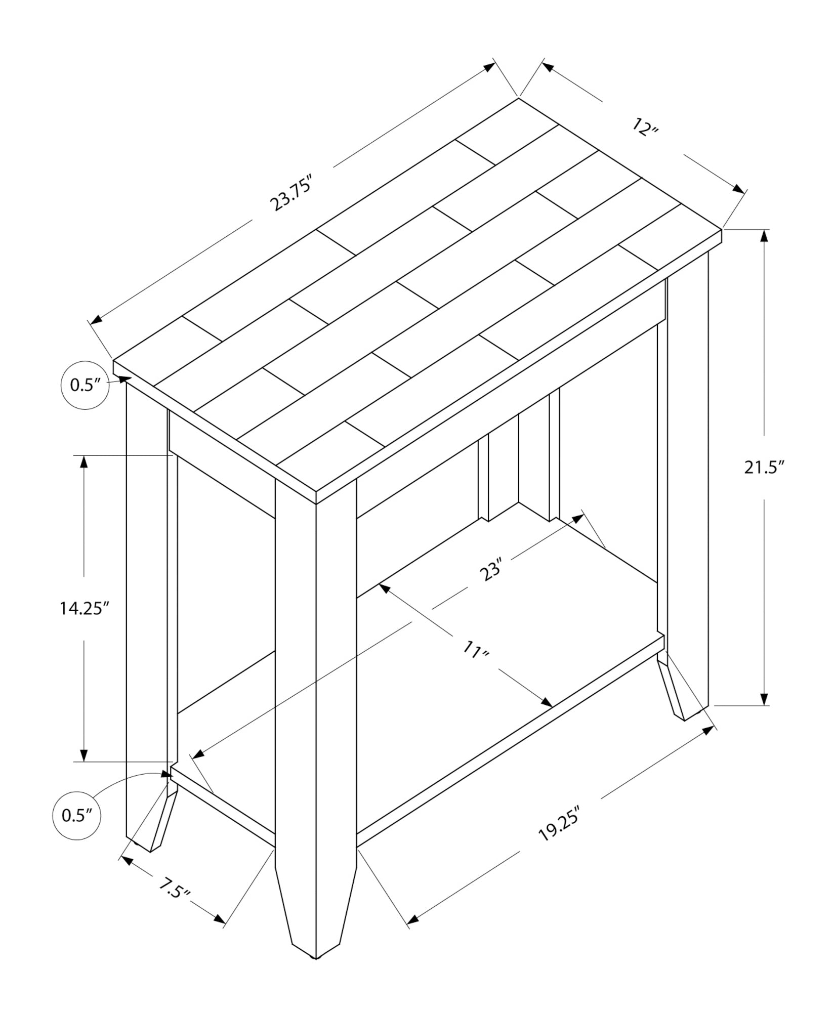 Accent Table - Espresso / Marble Top