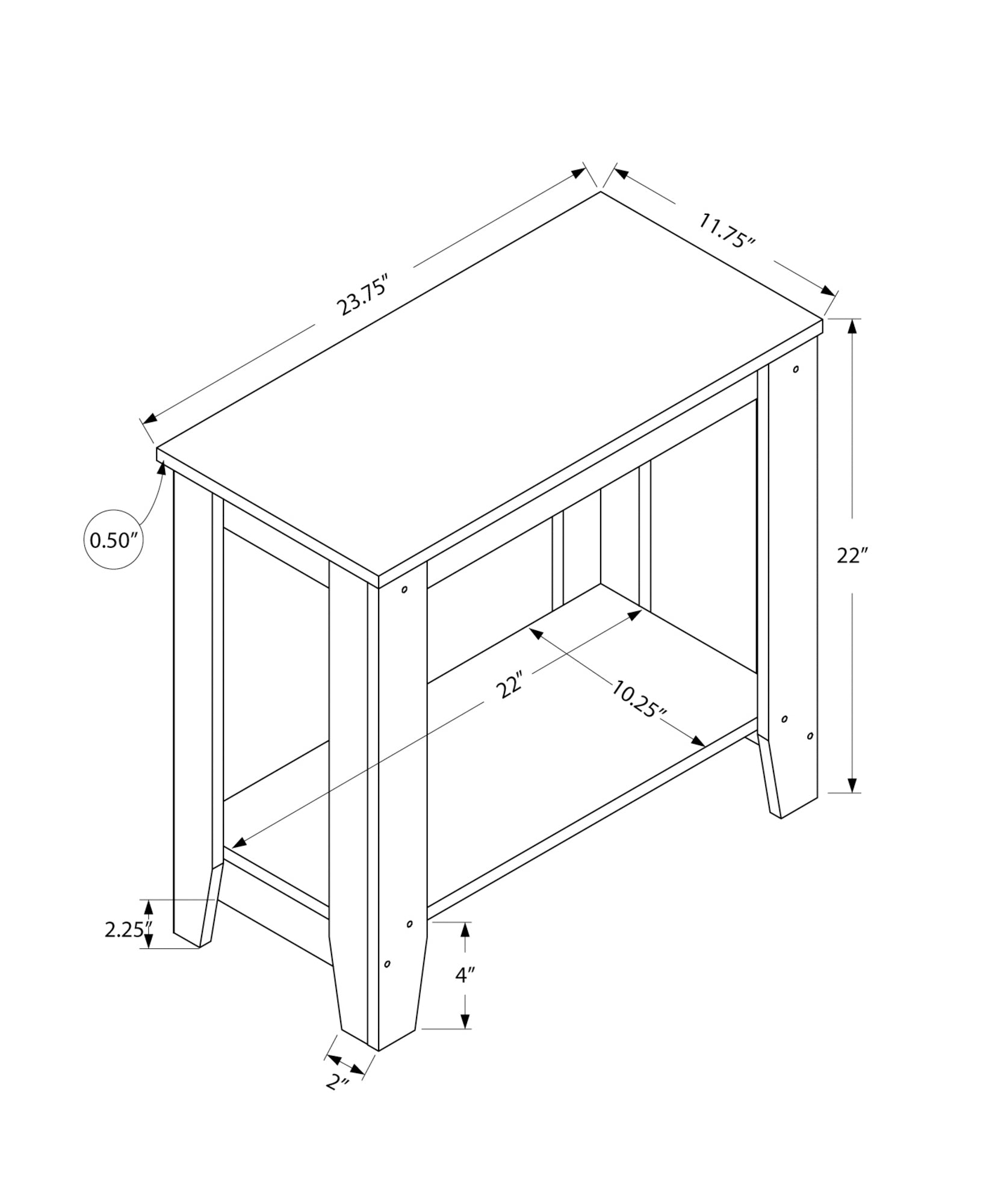 Accent Table - Black / Grey Top