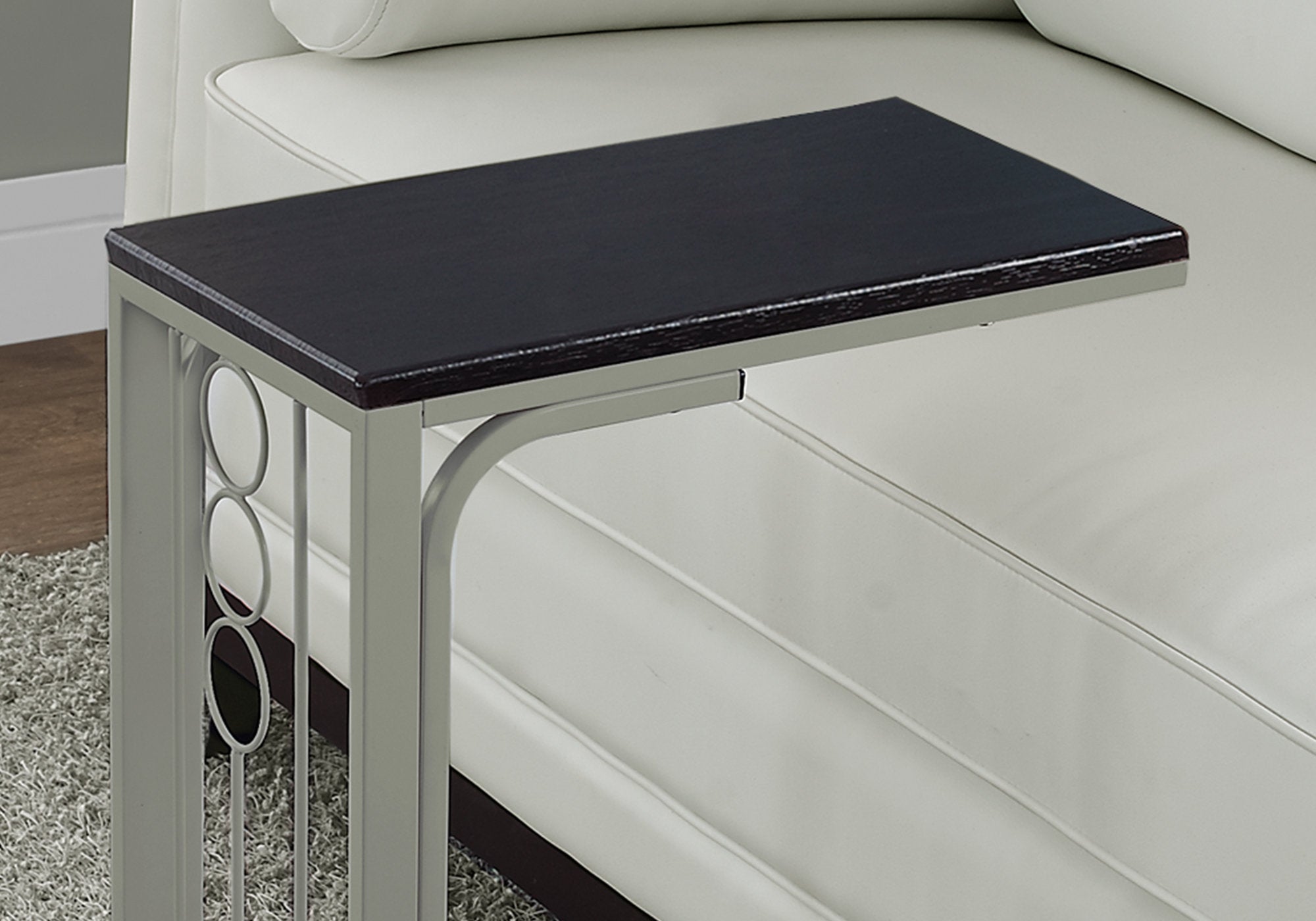 Accent Table - Espresso Top / Champagne Metal