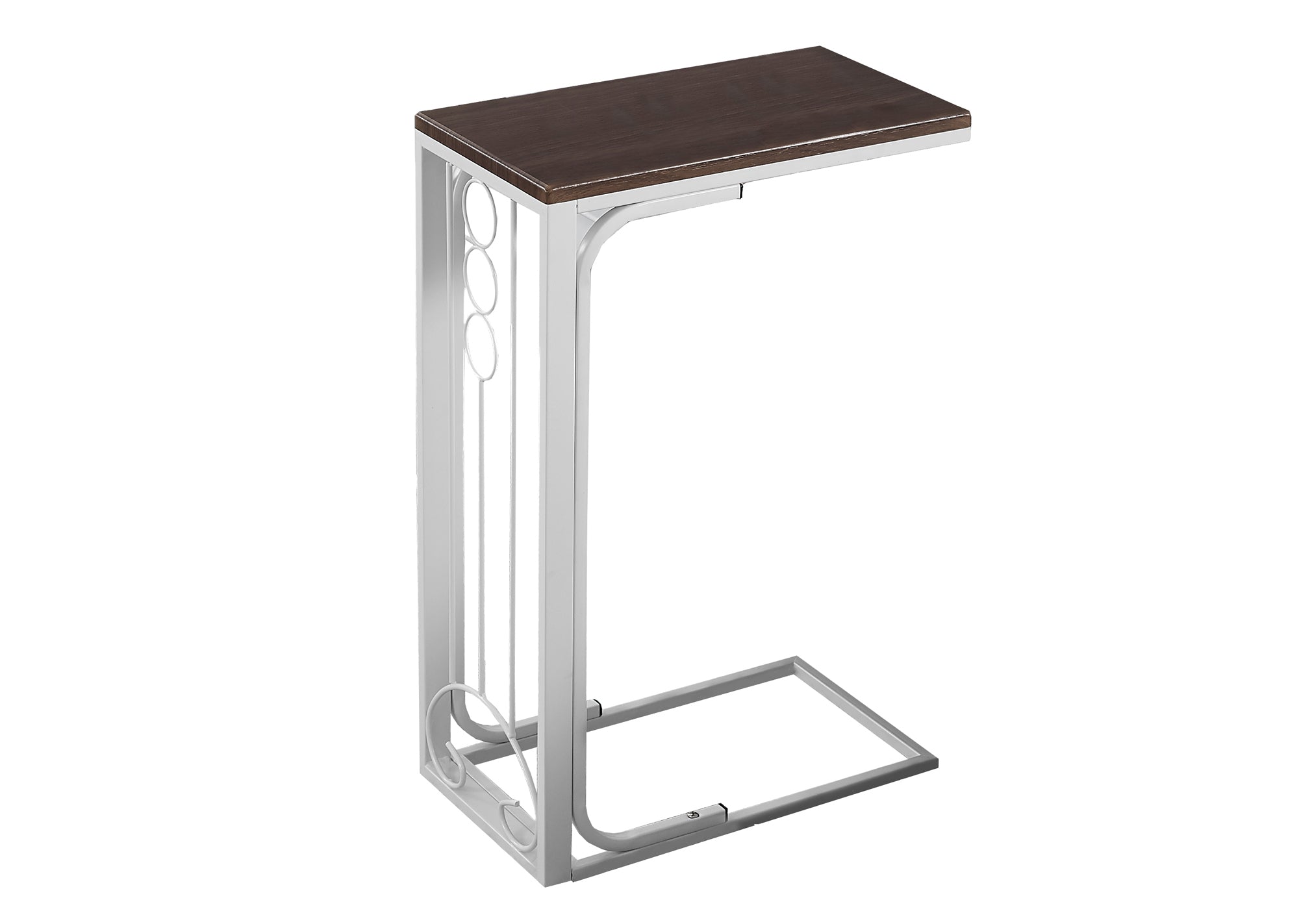 Accent Table - Cherry Top / Antique White Metal