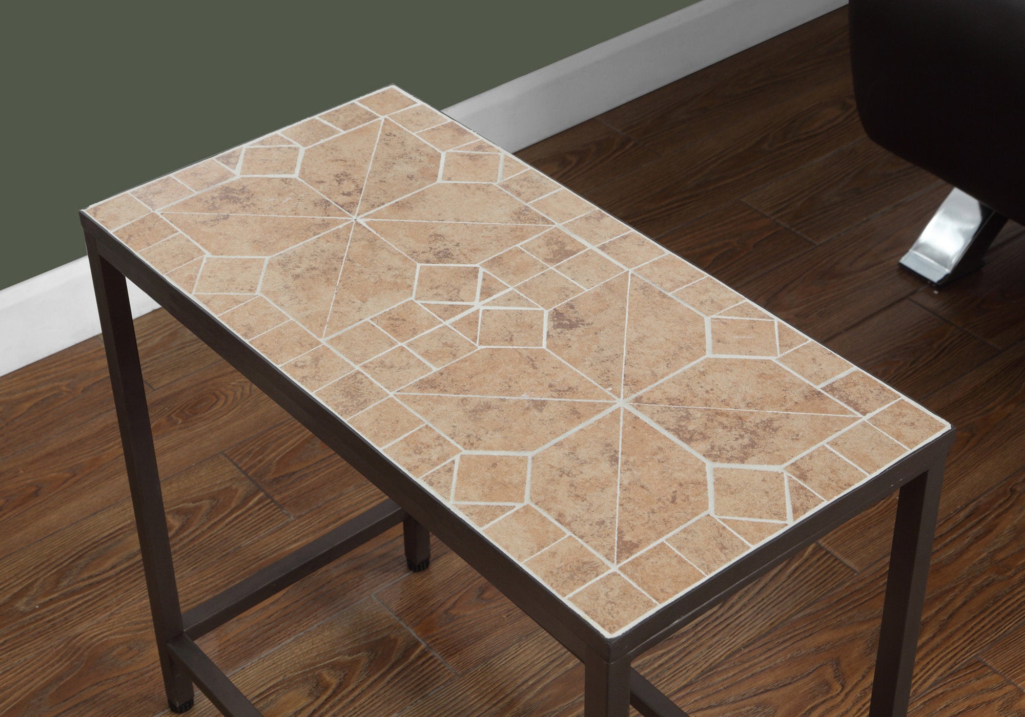 Accent Table - Terracotta Tile Top / Hammered Brown