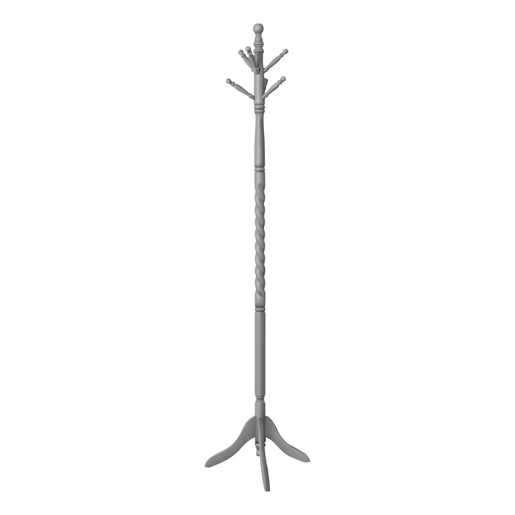 Coat Rack - 72H / Grey Wood Traditional Style