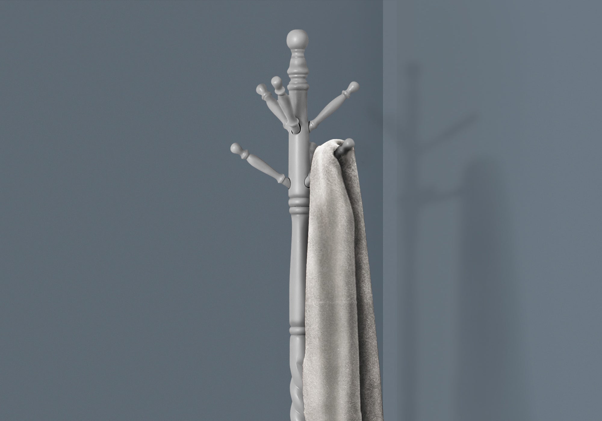 Coat Rack - 72H / Grey Wood Traditional Style