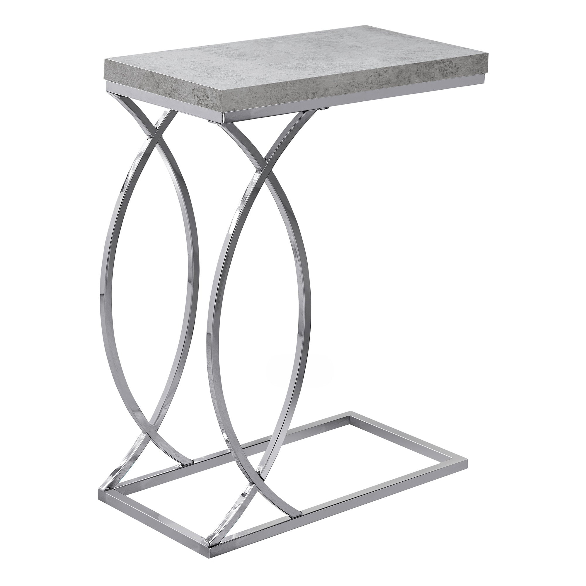 Accent Table - Grey Cement With Chrome Metal