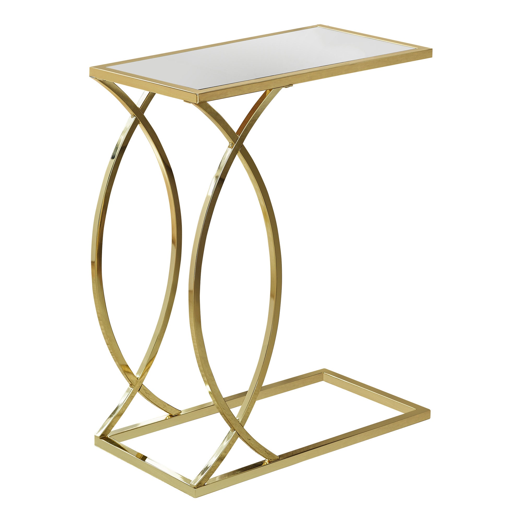Accent Table - Mirror Top With Gold Metal