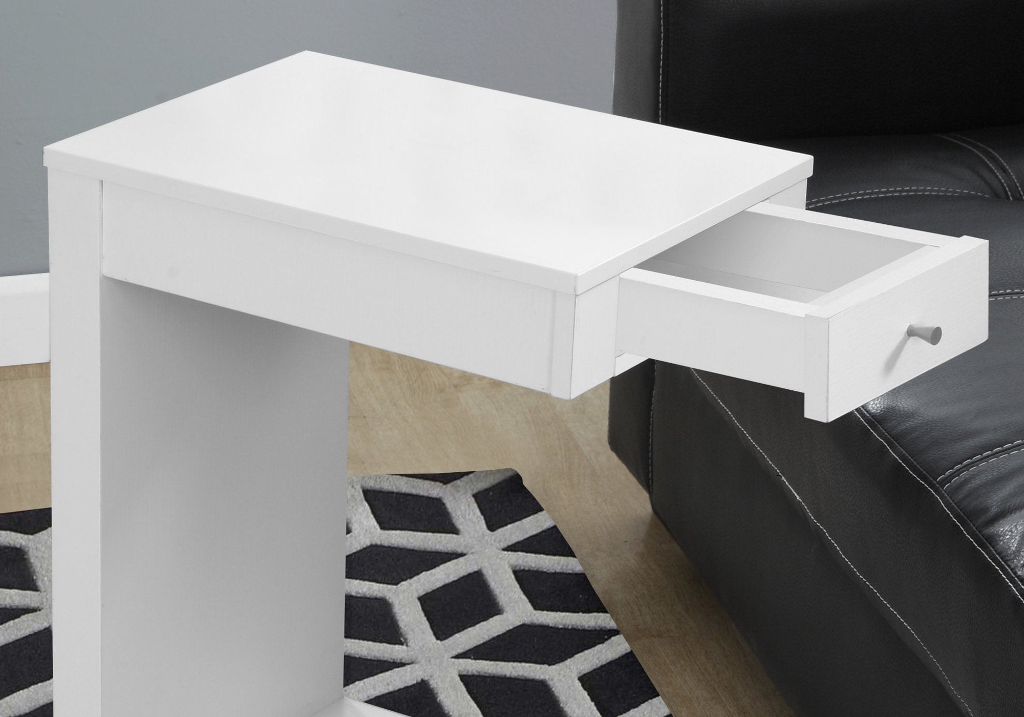 Accent Table - White With A Drawer