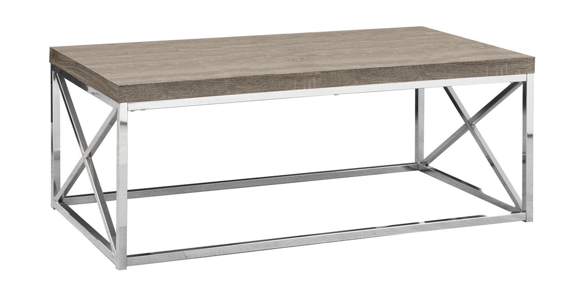 Coffee Table - Dark Taupe With Chrome Metal