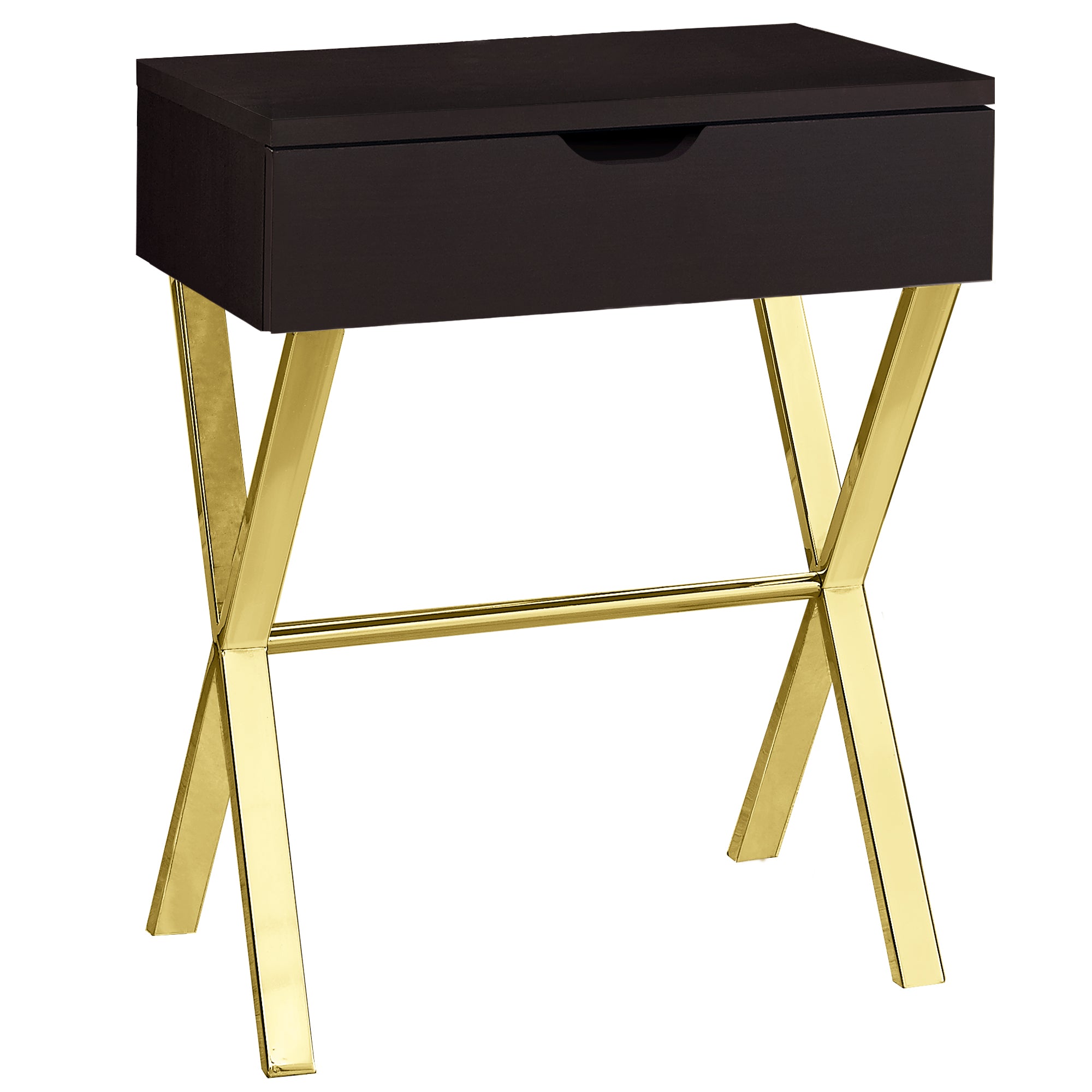 Accent Table - 24H / Espresso / Gold Metal