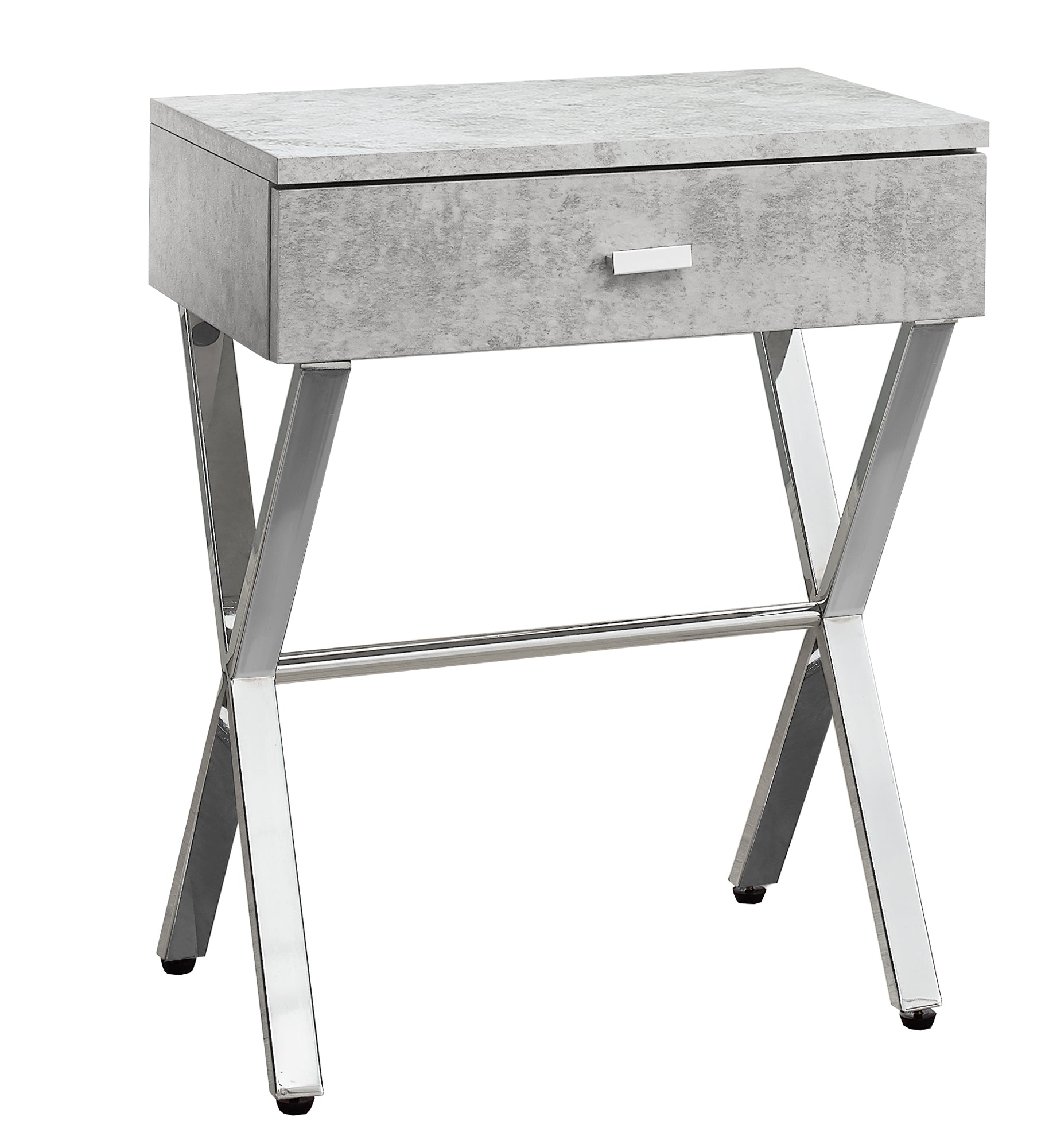 Accent Table - 24H / Grey Cement / Chrome Metal