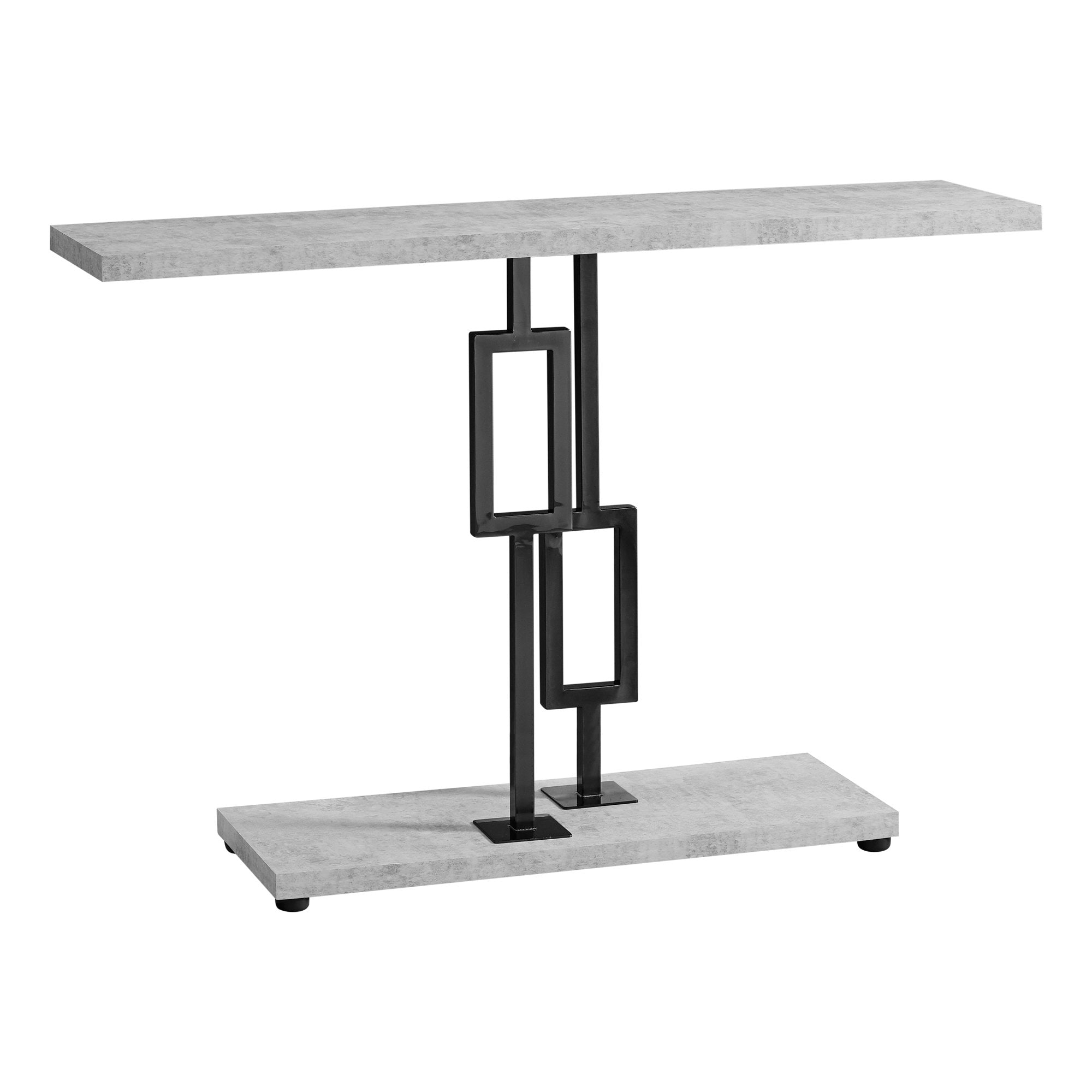 Accent Table - 48L / Grey Cement / Black Nickel Metal