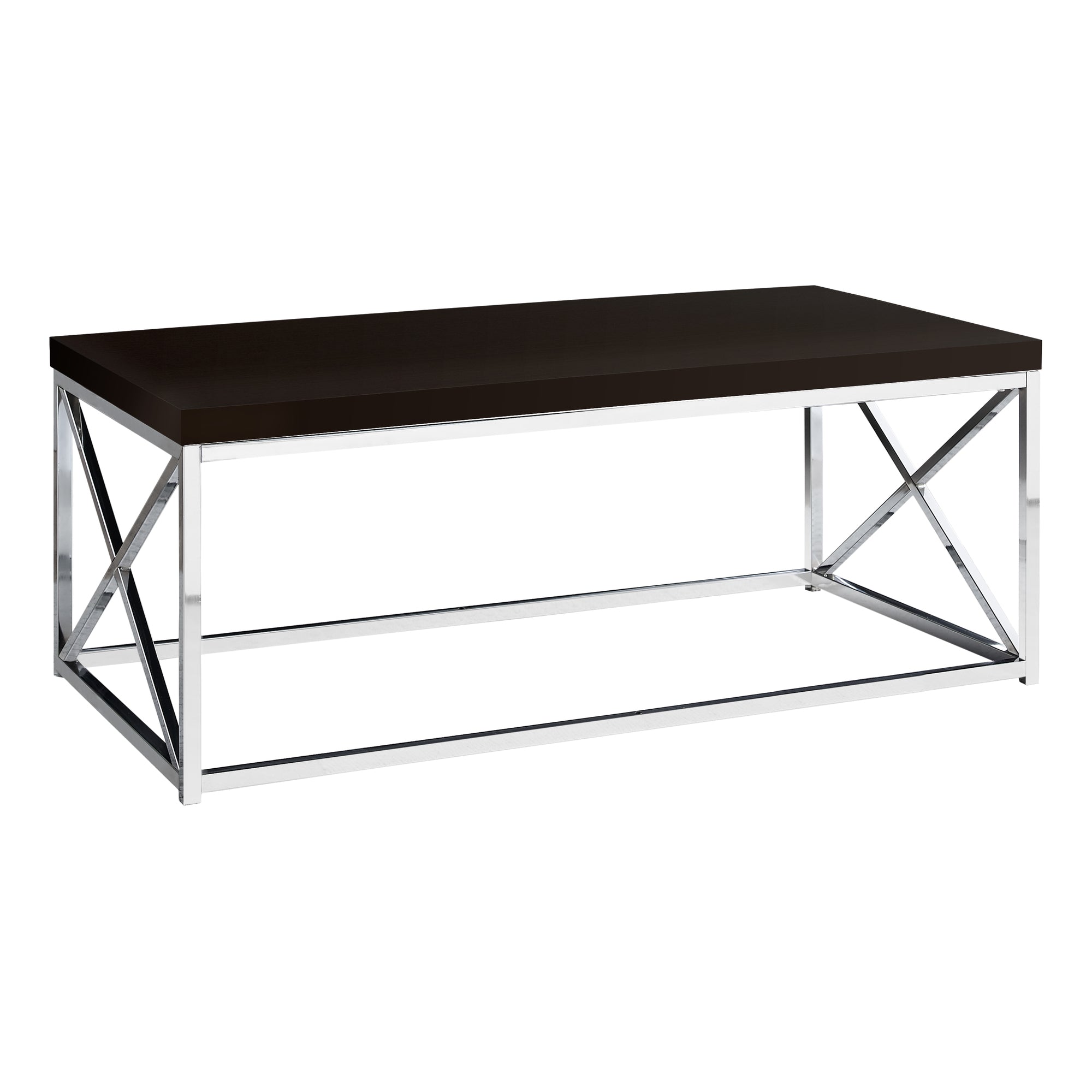 Coffee Table - Espresso / Chrome Metal