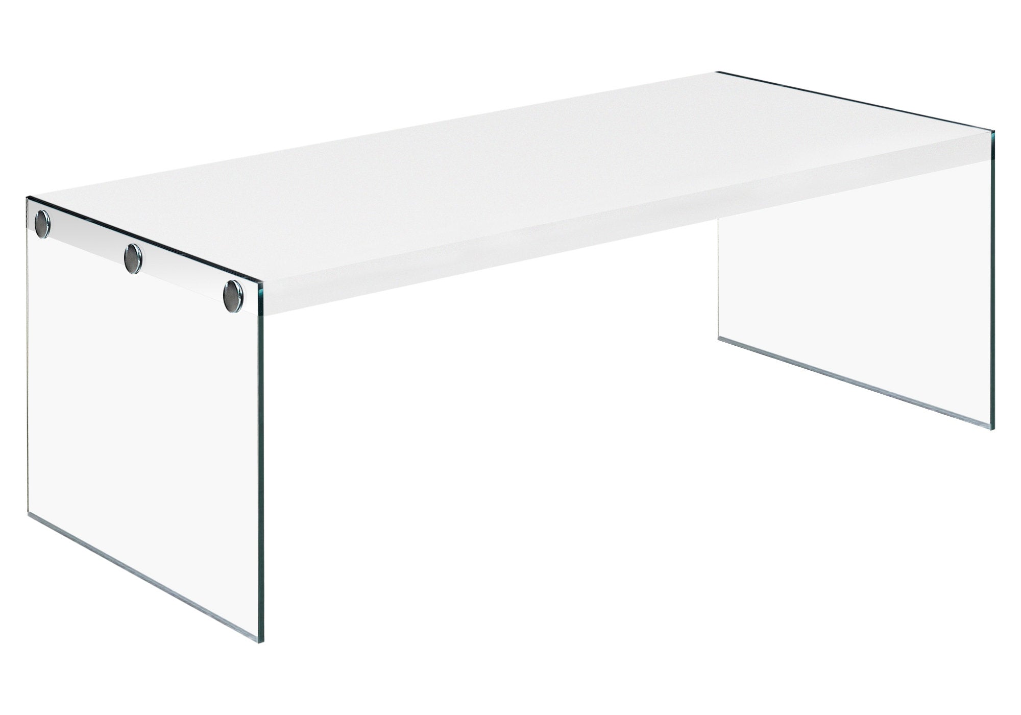Coffee Table - Glossy White With Tempered Glass