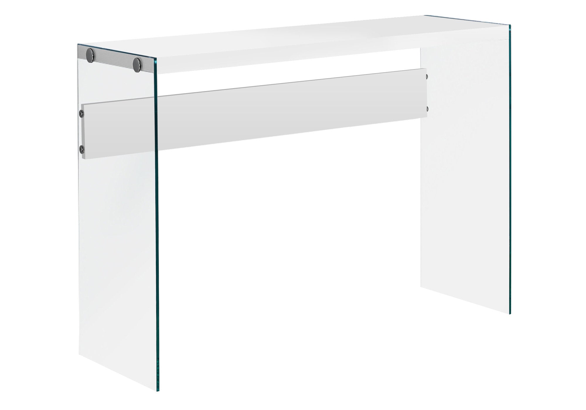 Accent Table - 44L / Glossy White / Tempered Glass