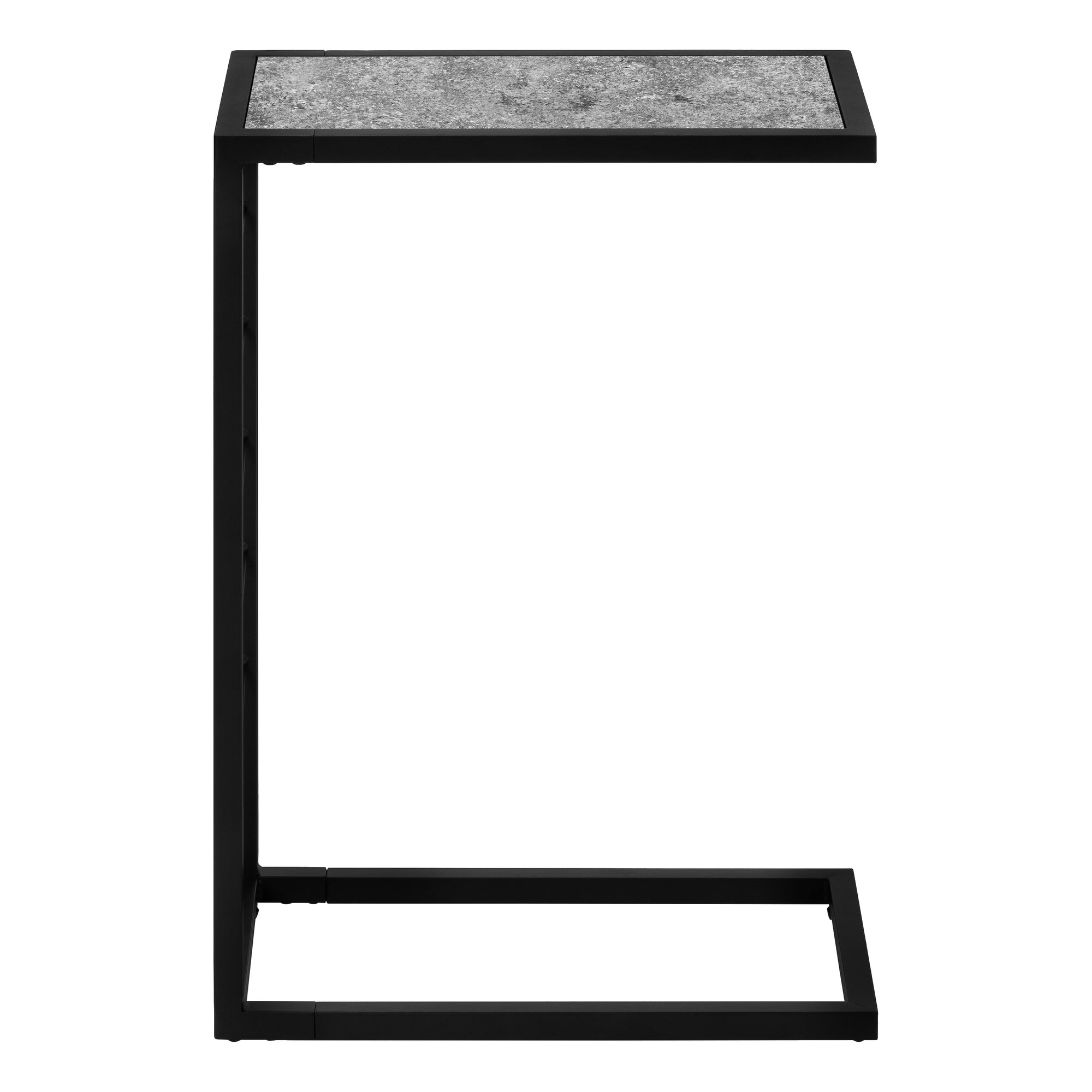 Accent Table - 25H / Grey Stone-Look / Black Metal