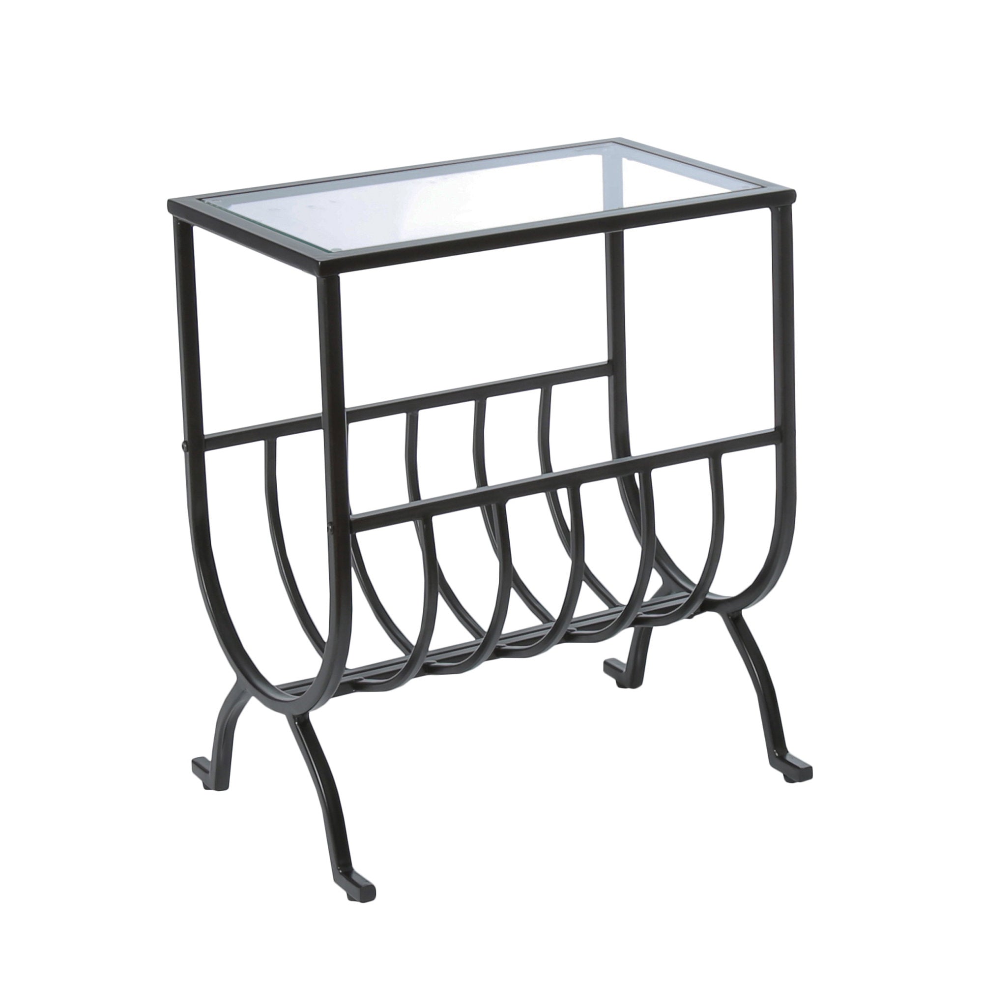 Accent Table - Stardust Brown Metal With Tempered Glass