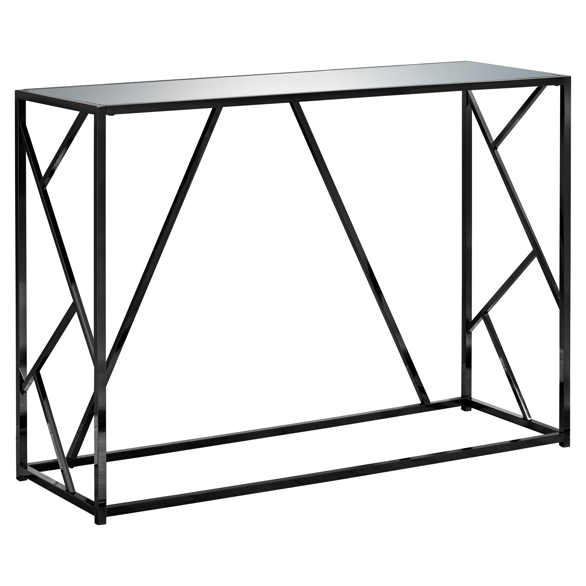 Accent Table - 44L / Black Nickel Metal / Mirror Top