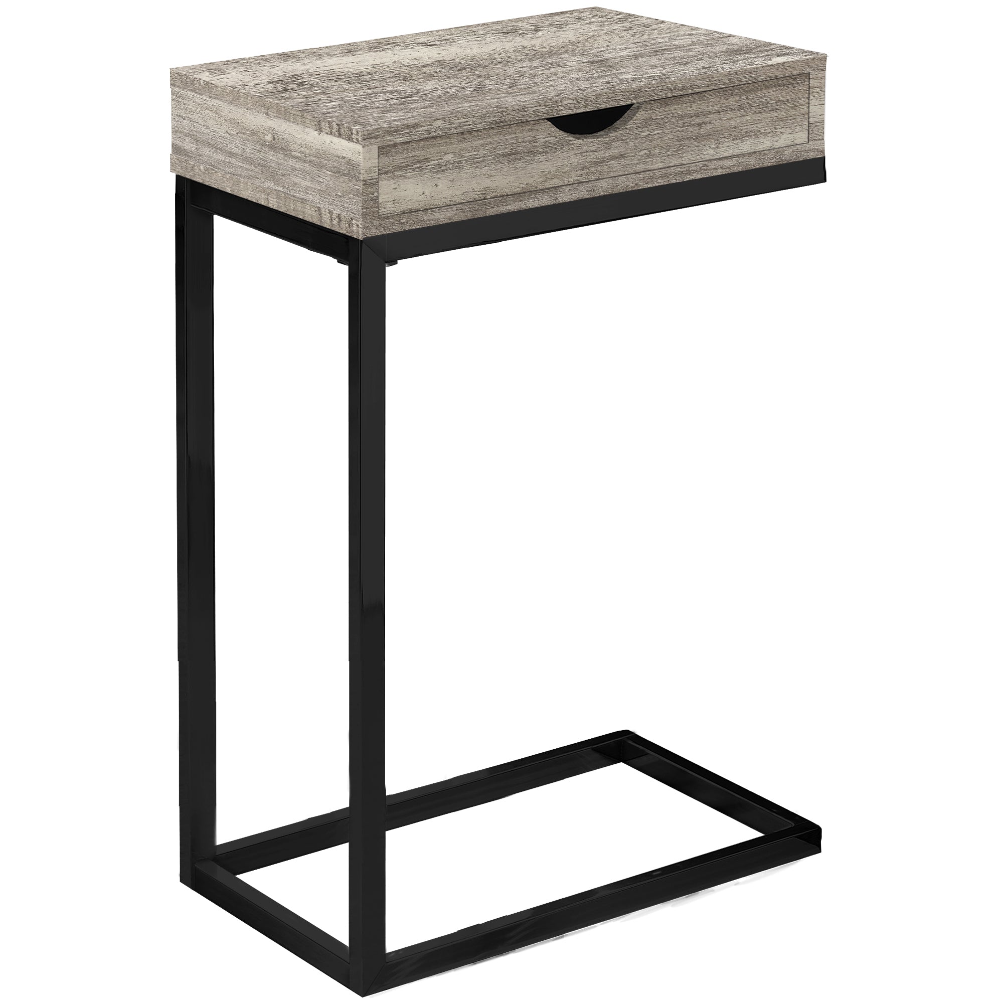 Accent Table - Taupe Reclaimed Wood-Look / Black / Drawer