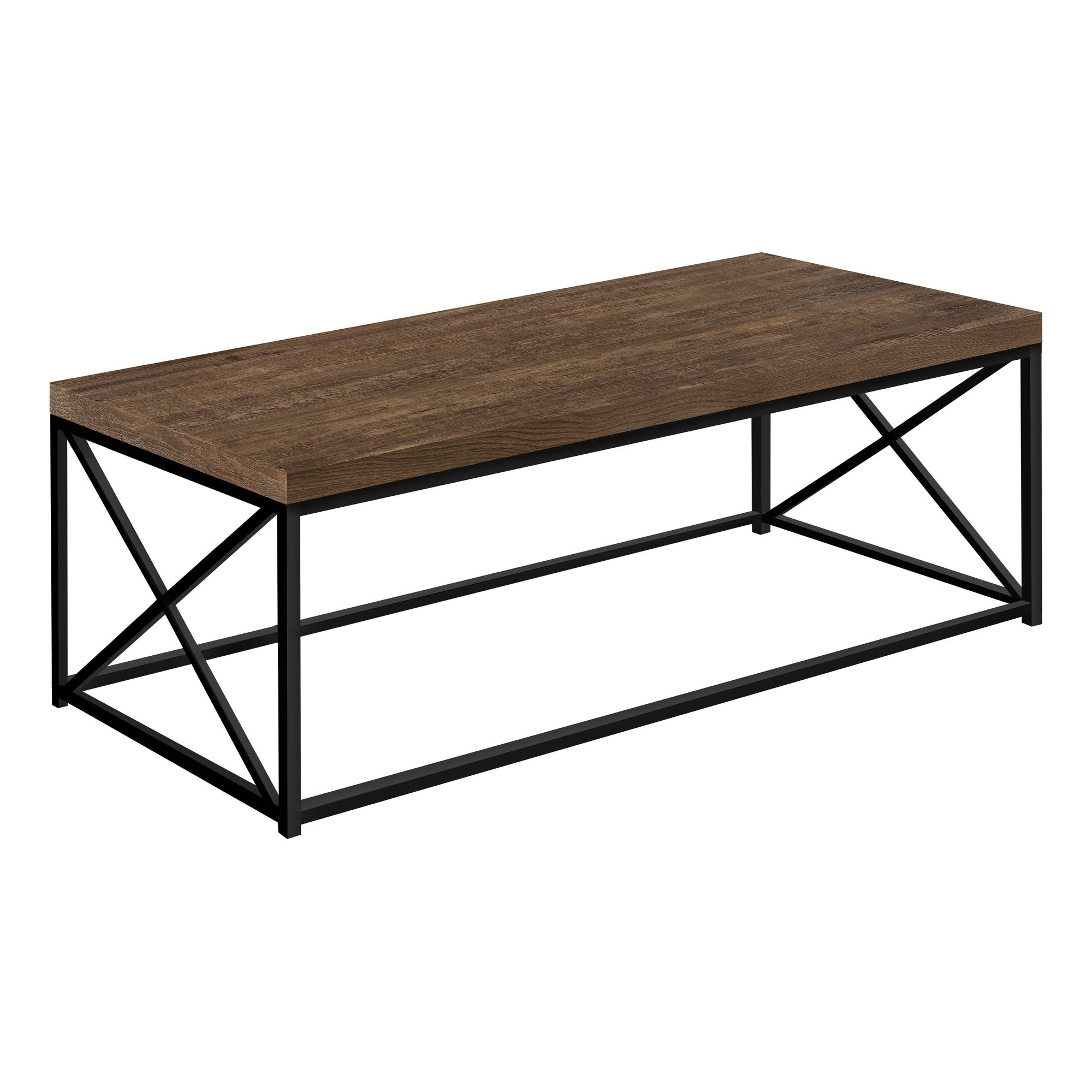 Coffee Table - Brown Reclaimed Wood-Look / Black Metal