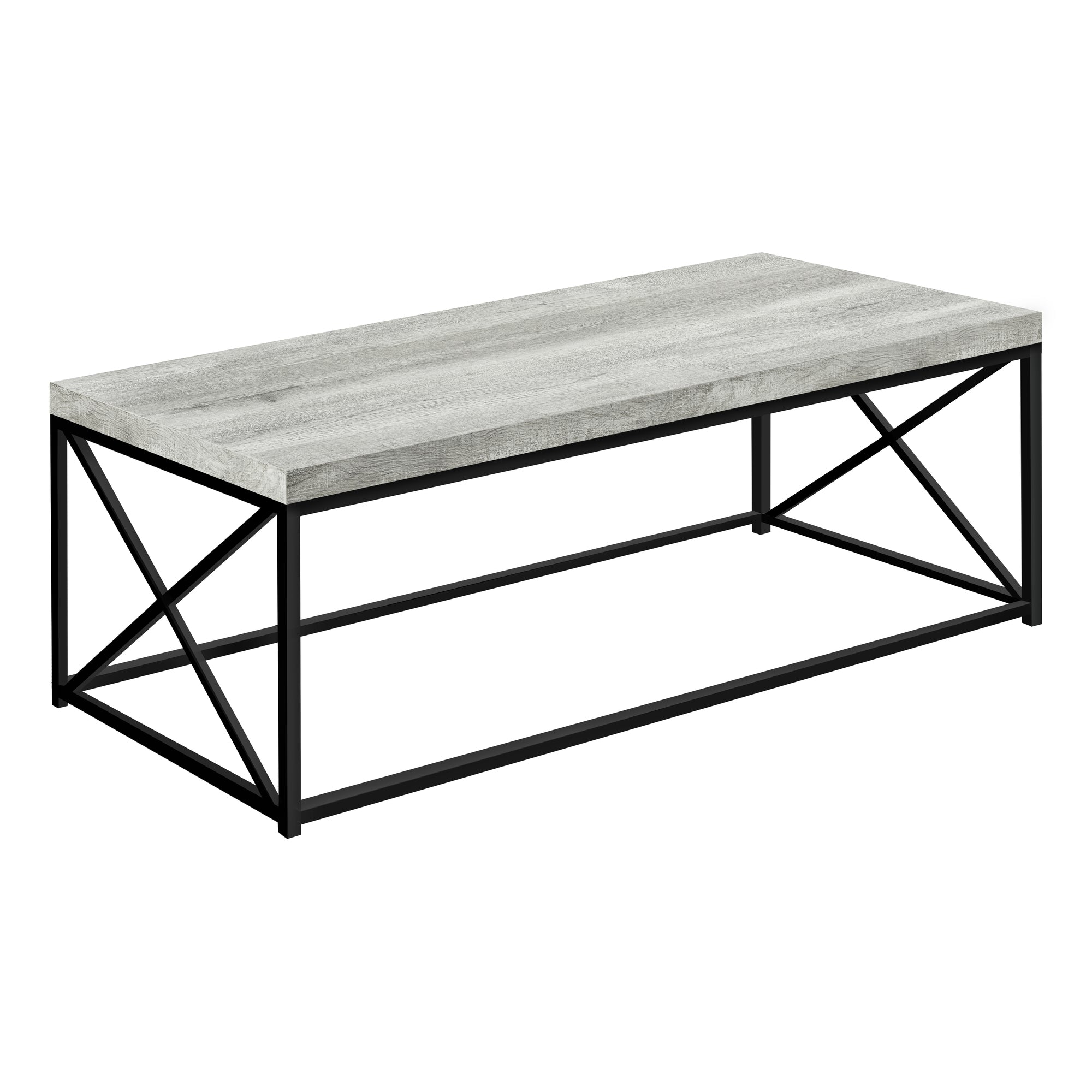Coffee Table - Grey Reclaimed Wood-Look/ Black Metal