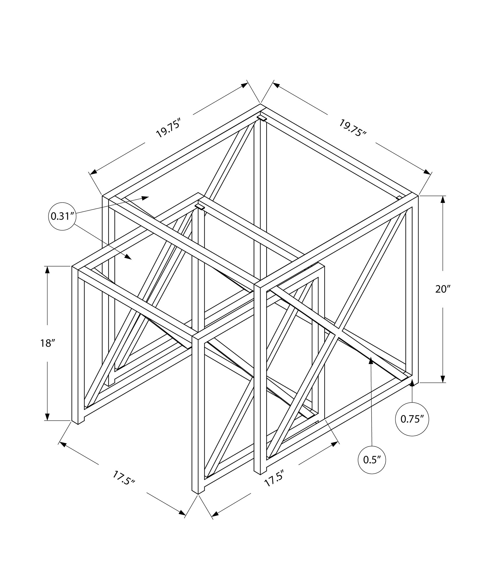 Nesting Table - 2Pcs Set / Gold Metal With Tempered Glass