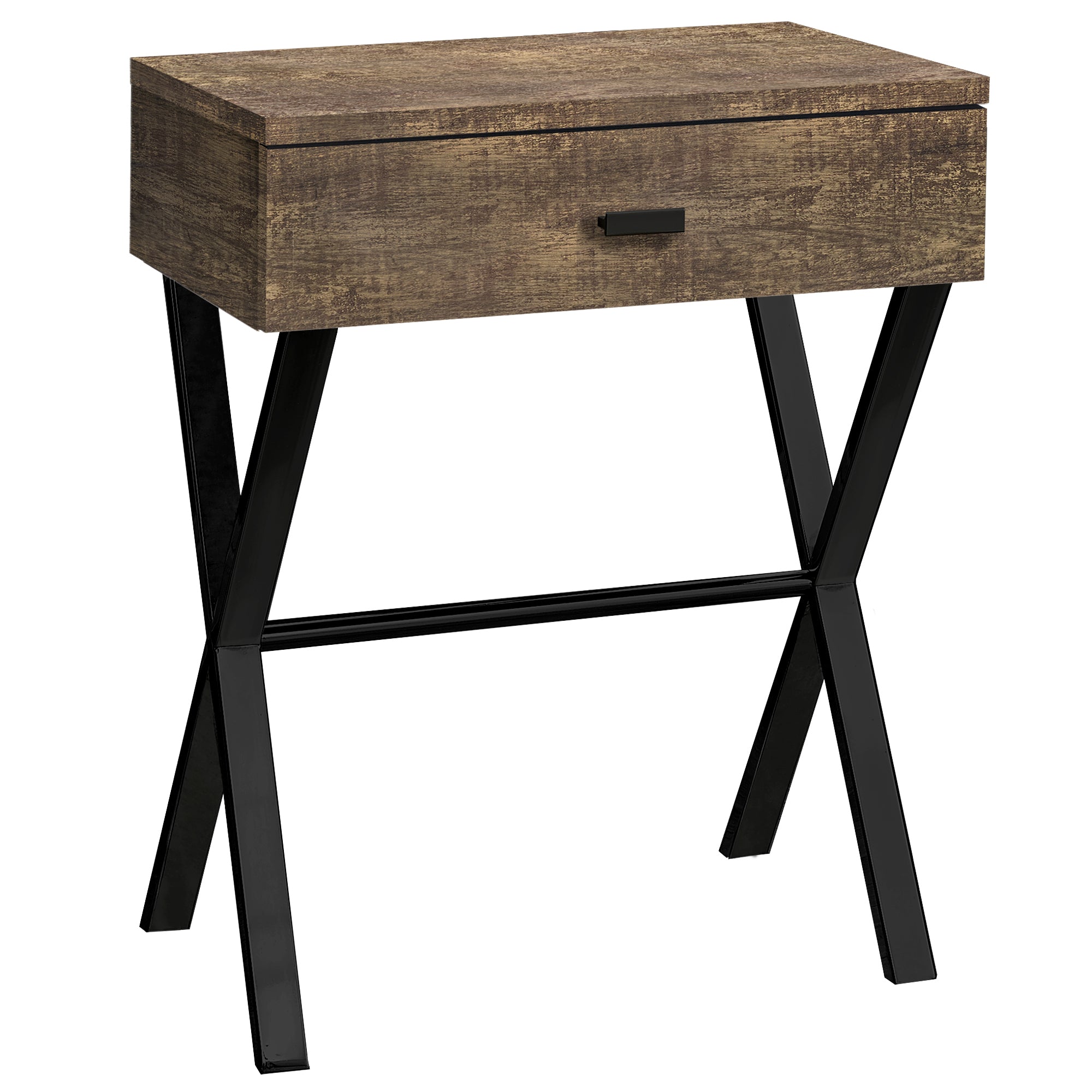 Accent Table - 24H / Brown Reclaimed Wood / Black Metal