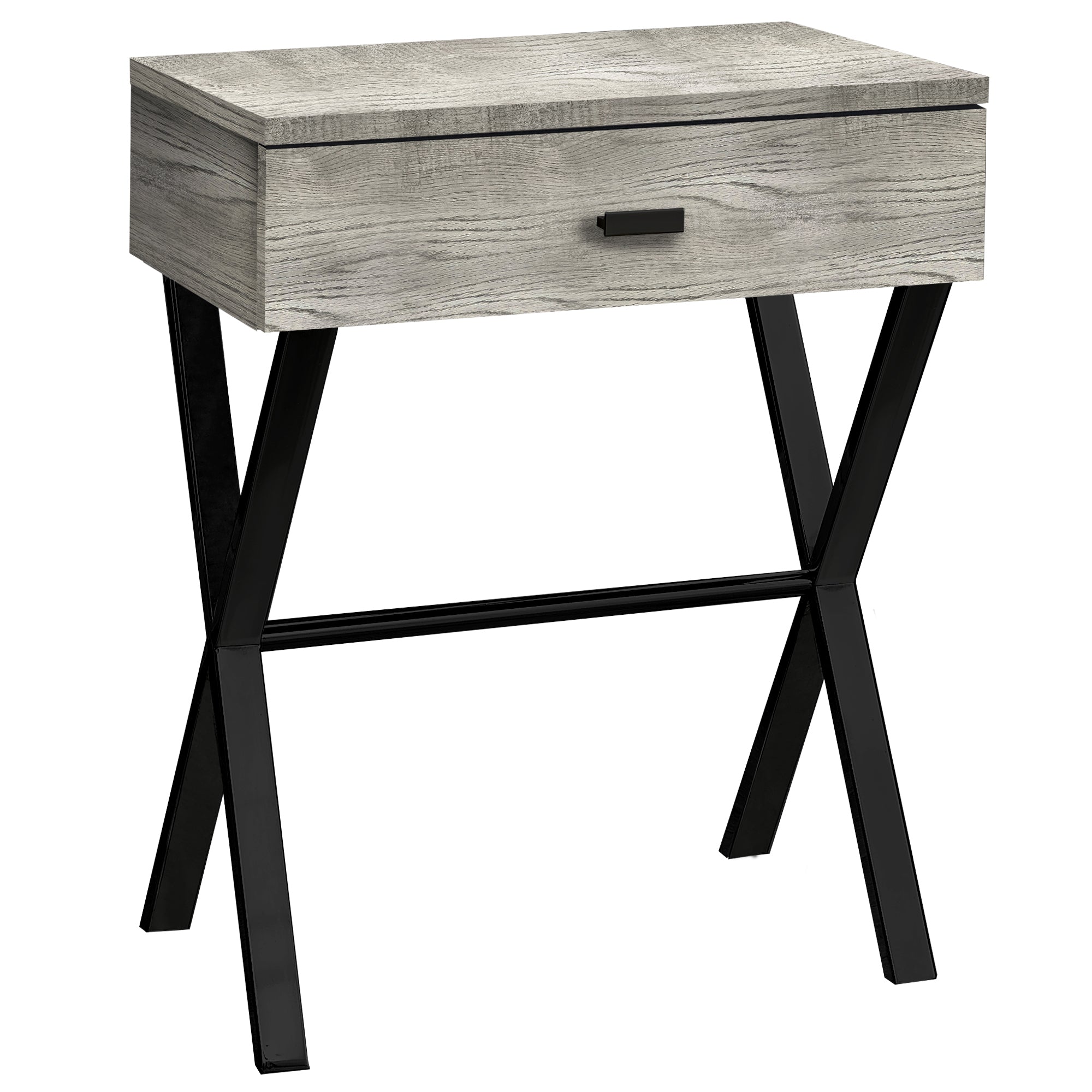 Accent Table - 24H / Grey Reclaimed Wood / Black Metal