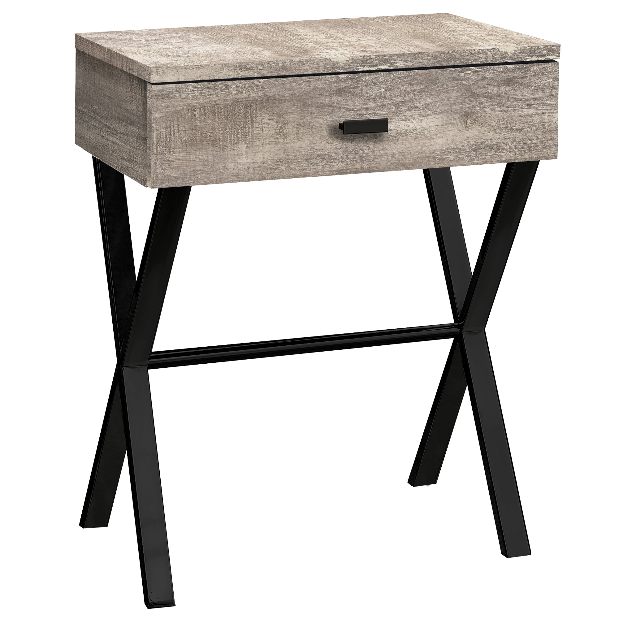 Accent Table - 24H / Taupe Reclaimed Wood / Black Metal