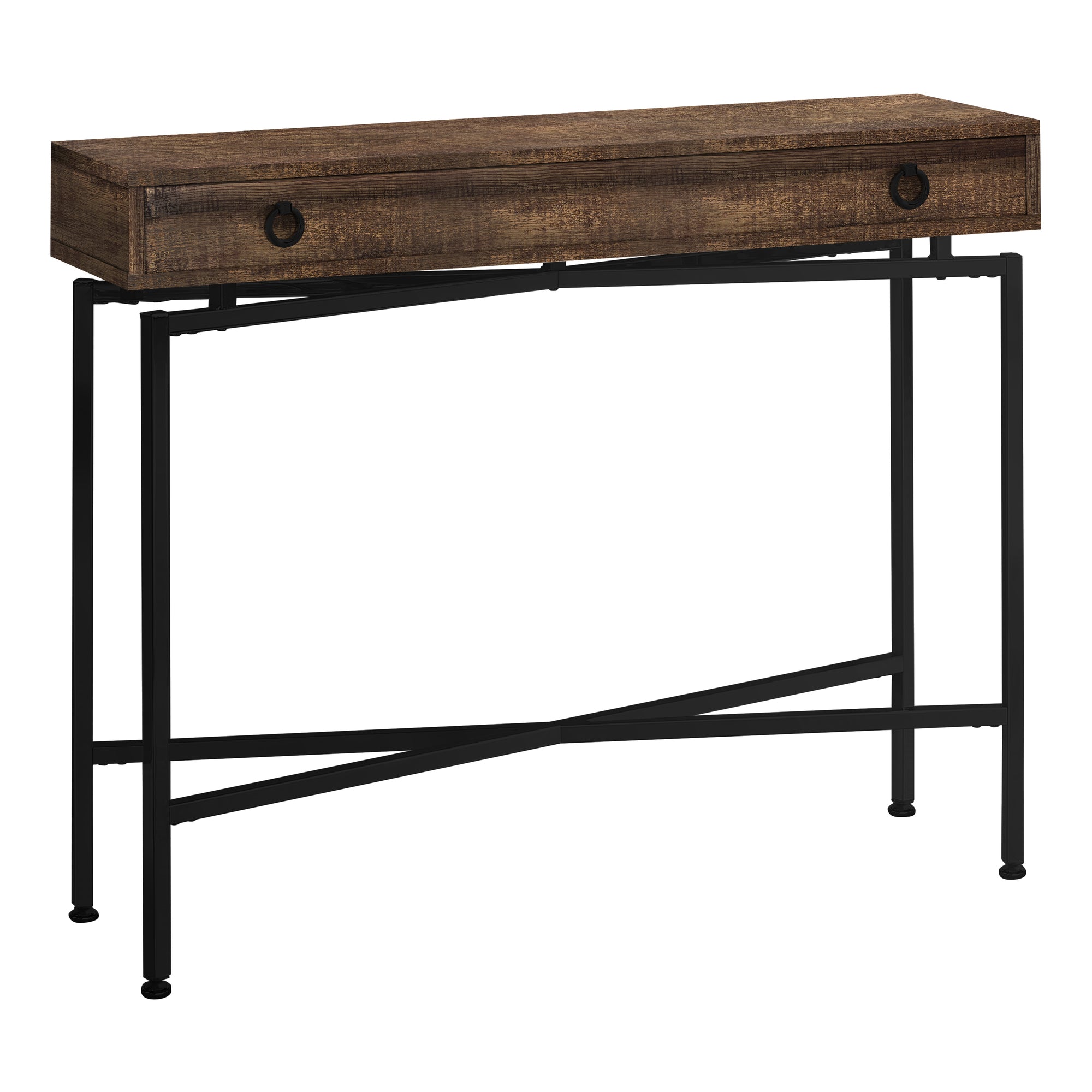 Accent Table - 42L / Brown Reclaimed Wood/ Black Console