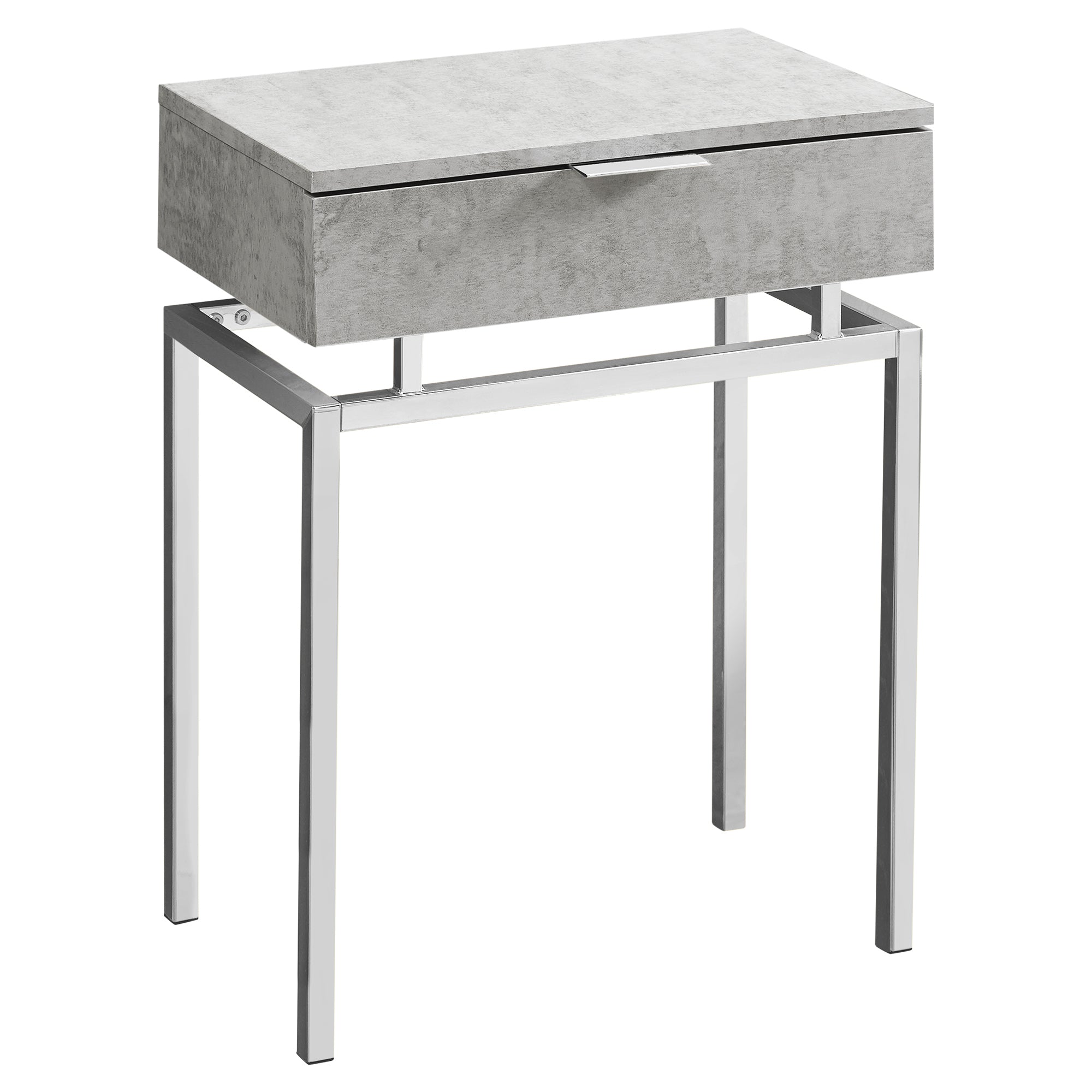 Accent Table - 24H / Grey Cement / Chrome Metal