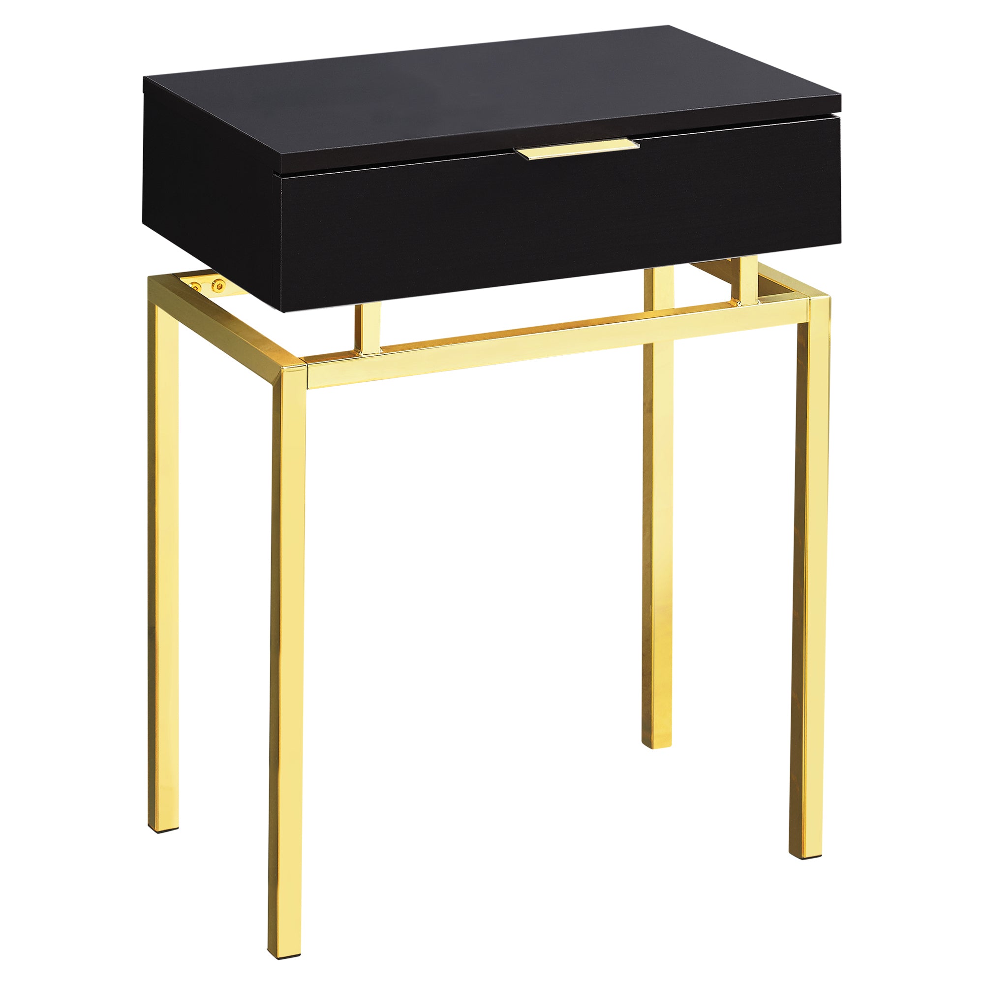 Accent Table - 24H / Espresso / Gold Metal