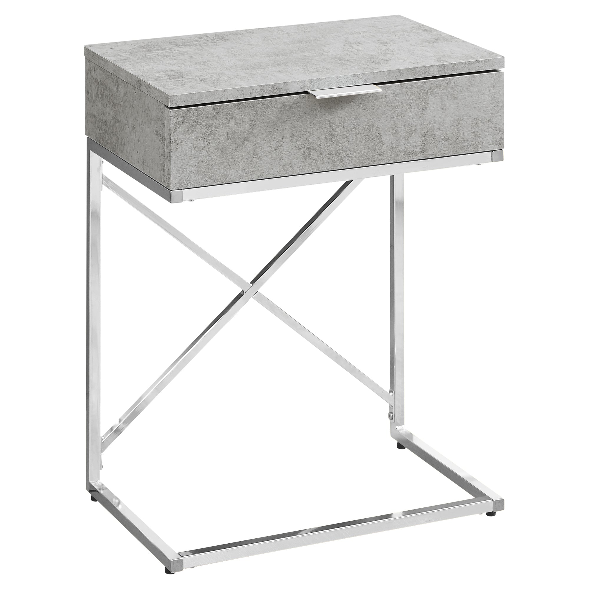 Accent Table - 24H / Grey Cement / Chrome Metal