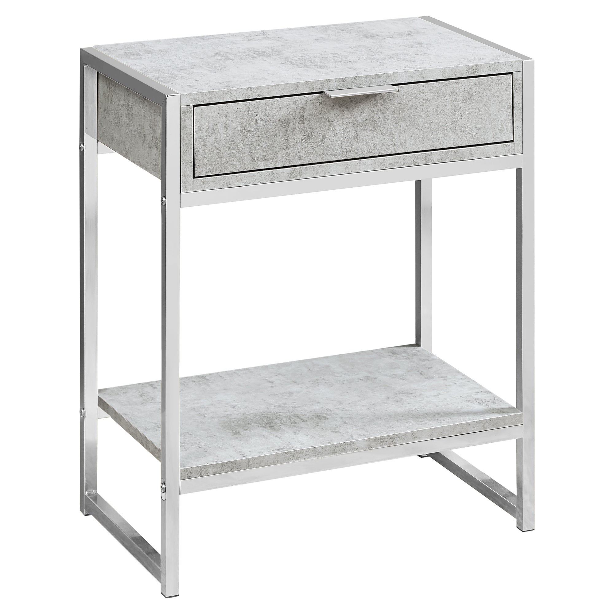 Accent Table - 24H / Grey Cement / Chrome Metal